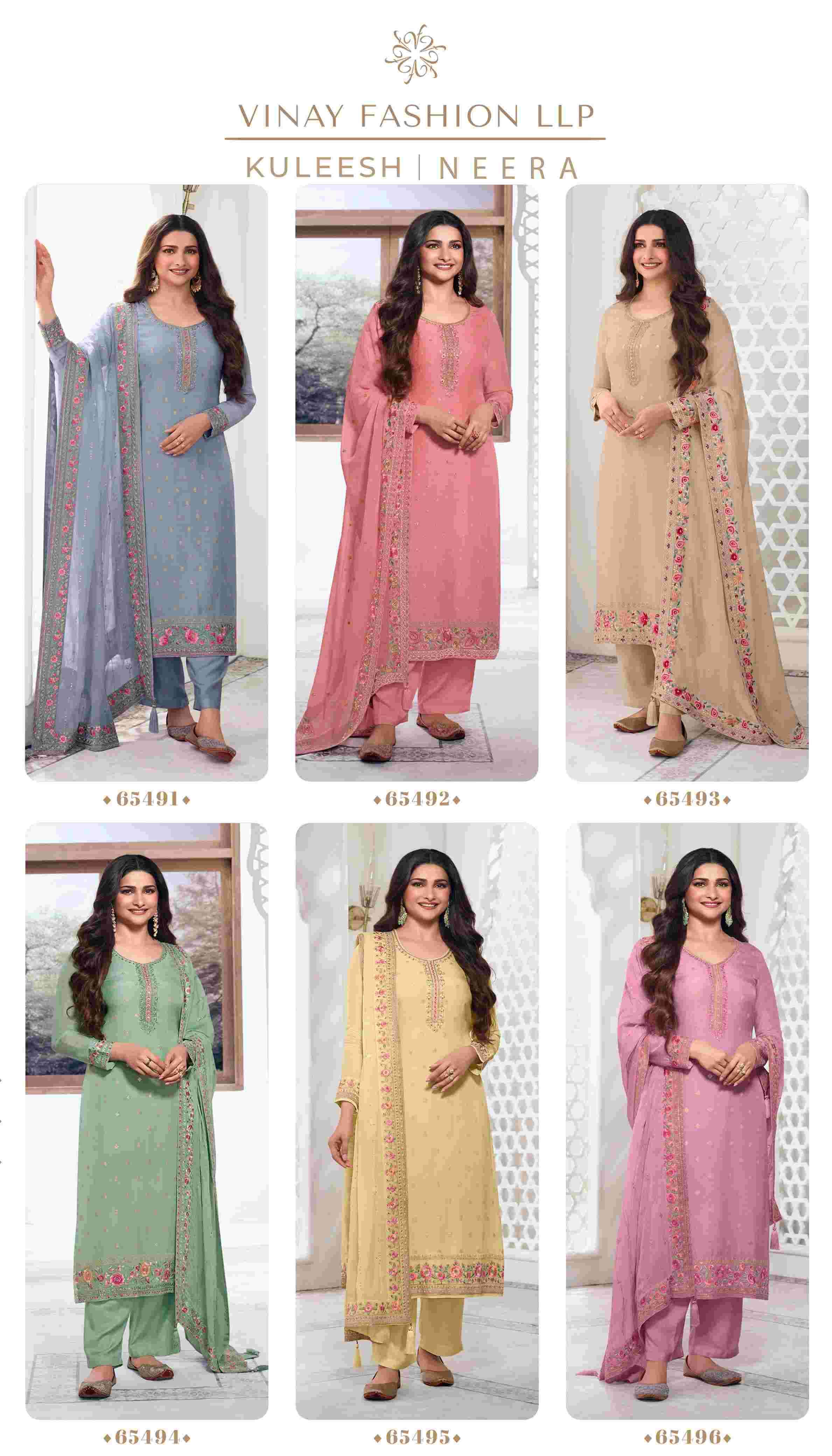 VINAY FASHION KULEESH NEERA BRANDED DESIGNER PARTY WEAR SUIT EXPORT