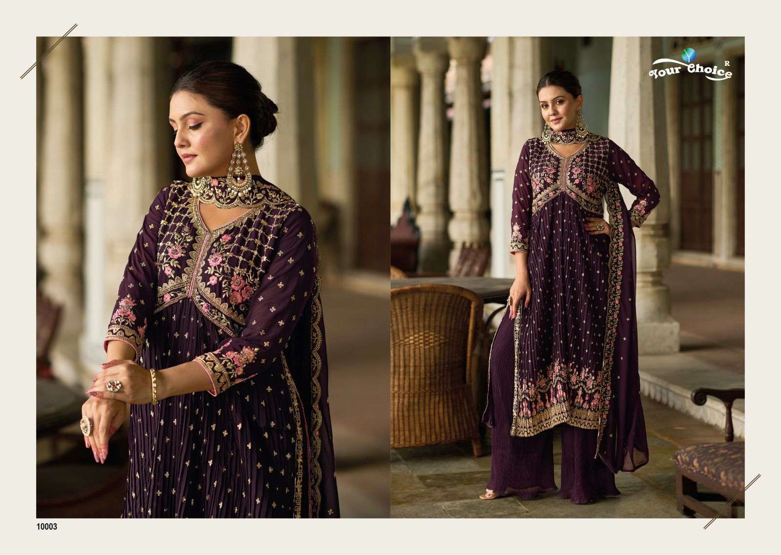 Purple Pakistani Designer Pant Style Suit - Vasu Sarees - 4088719