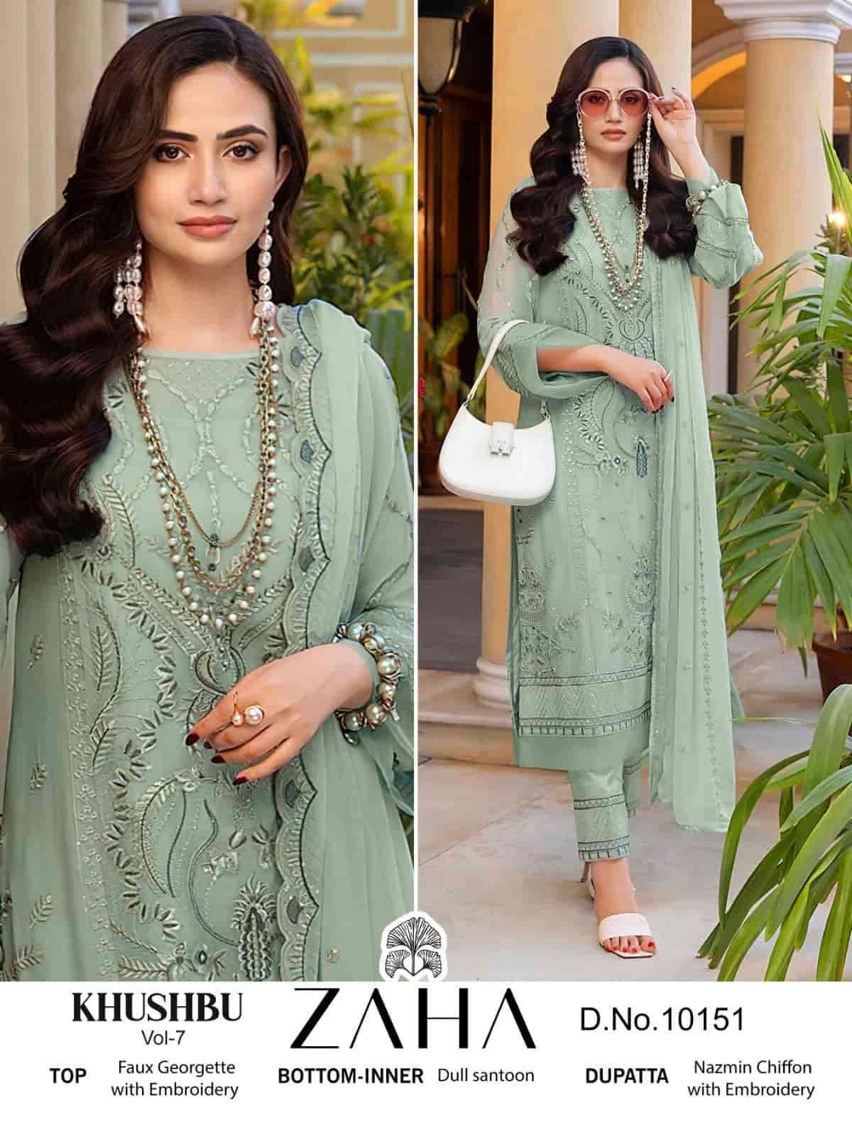 ZAHA KHUSHBU VOL 7 GEORGETTE HEAVY EMBRODERY DESIGNER PAKISTANI SUIT AVAILABLE AT BEST PRICE