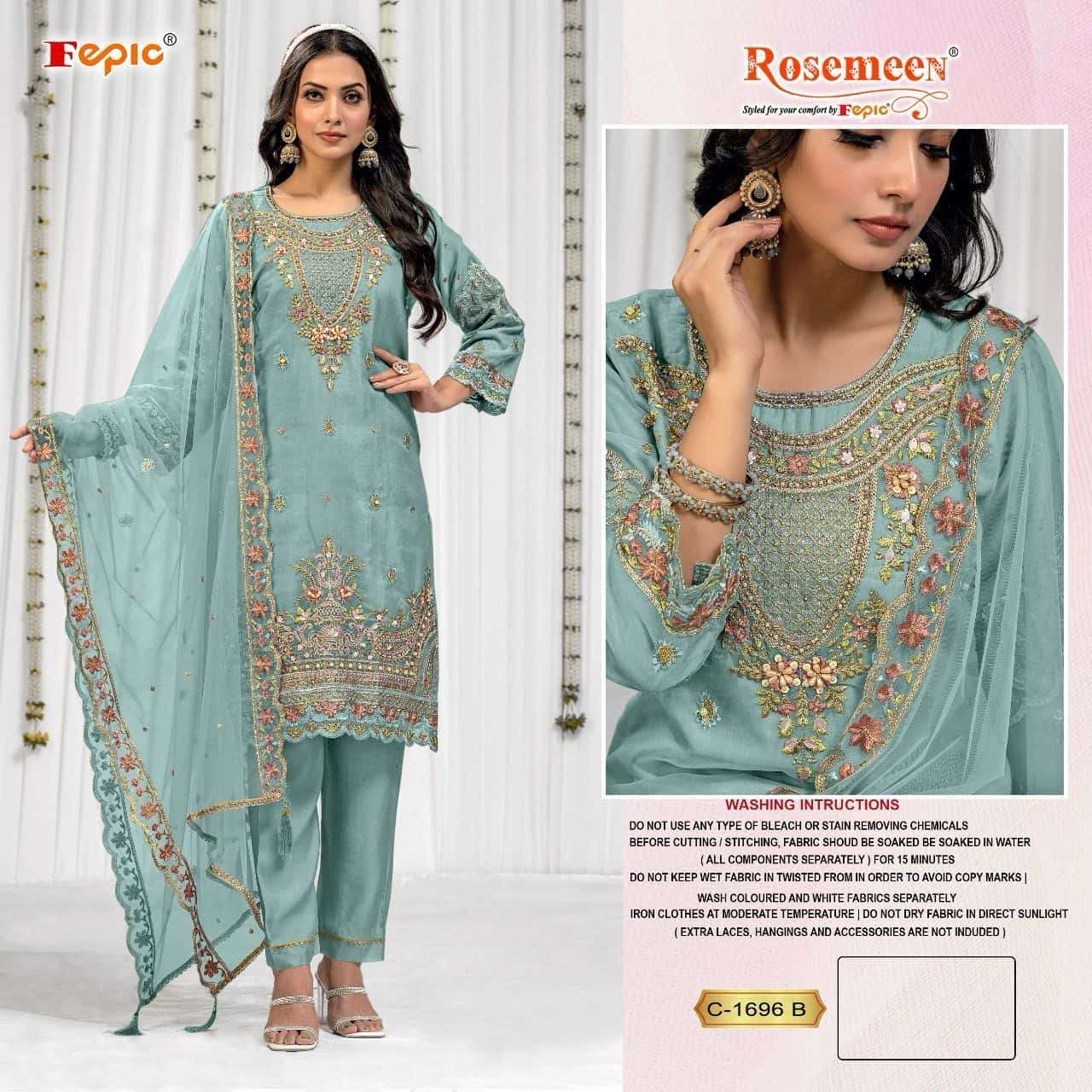 FEPIC C 1696 COLORS DESIGNER PAKISTANI SALWAR SUIT AVAILABLE AT BEST RATE 