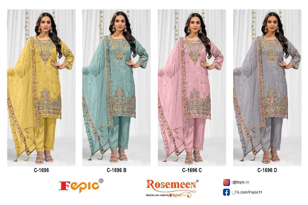 FEPIC C 1696 COLORS DESIGNER PAKISTANI SALWAR SUIT AVAILABLE AT BEST RATE 