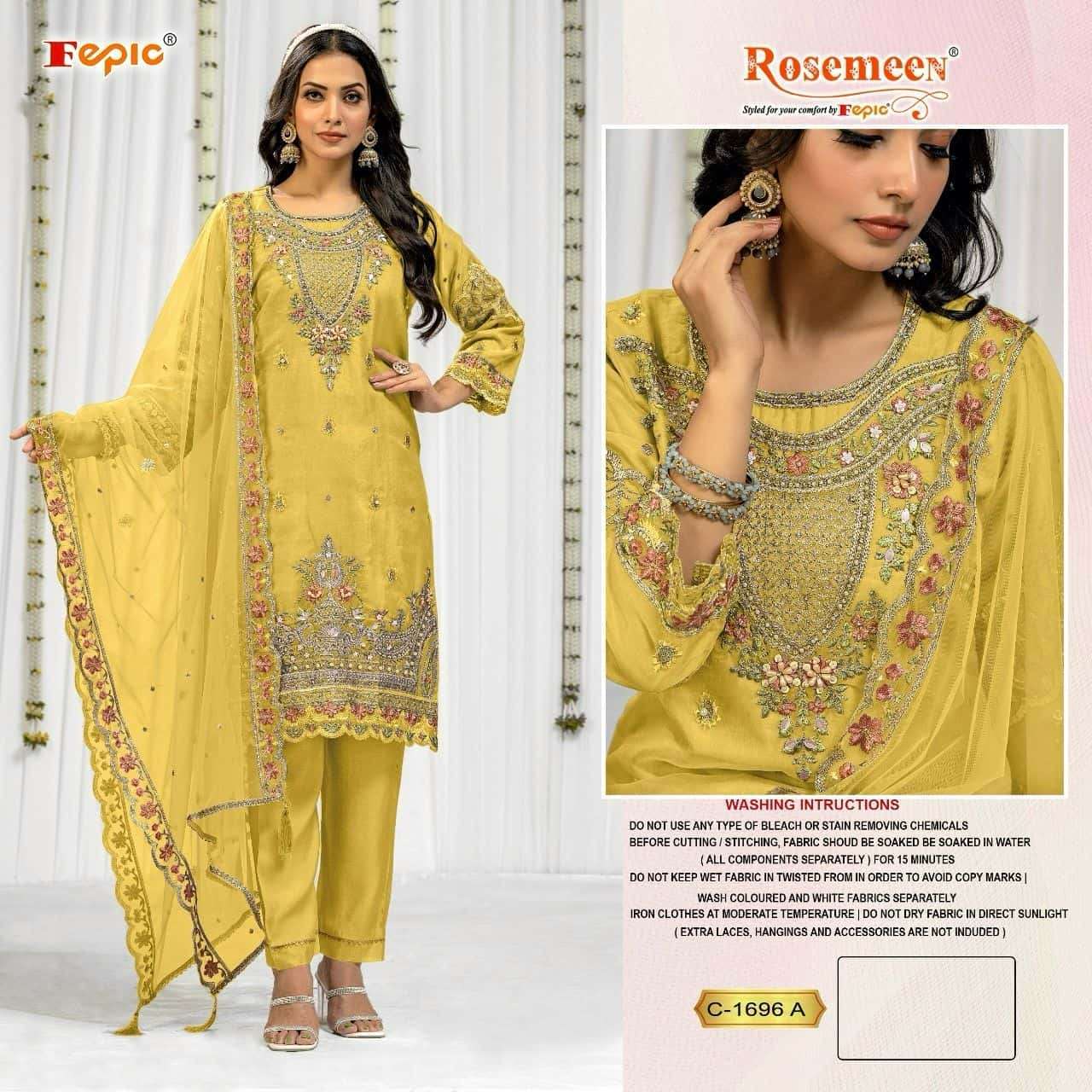 FEPIC C 1696 COLORS DESIGNER PAKISTANI SALWAR SUIT AVAILABLE AT BEST RATE 