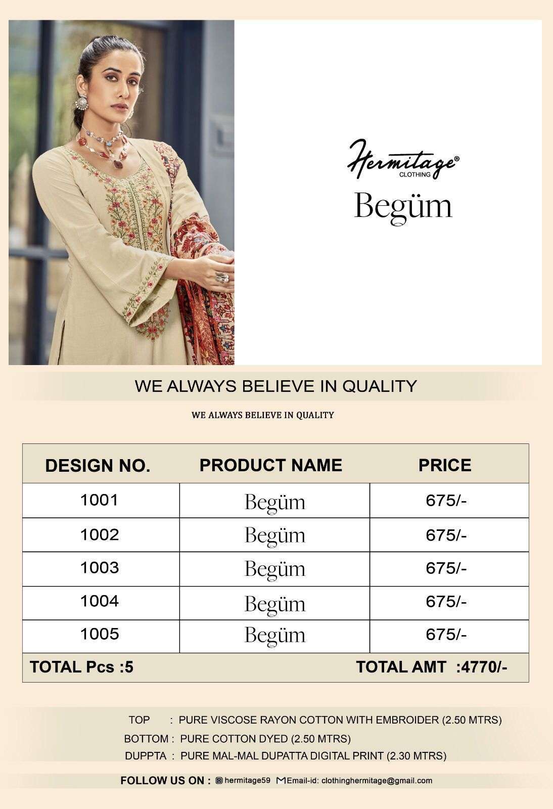 HERITAGE BEGUM RAYON LADIES SUIT SUPPLIER WHOLESALE PRICE 