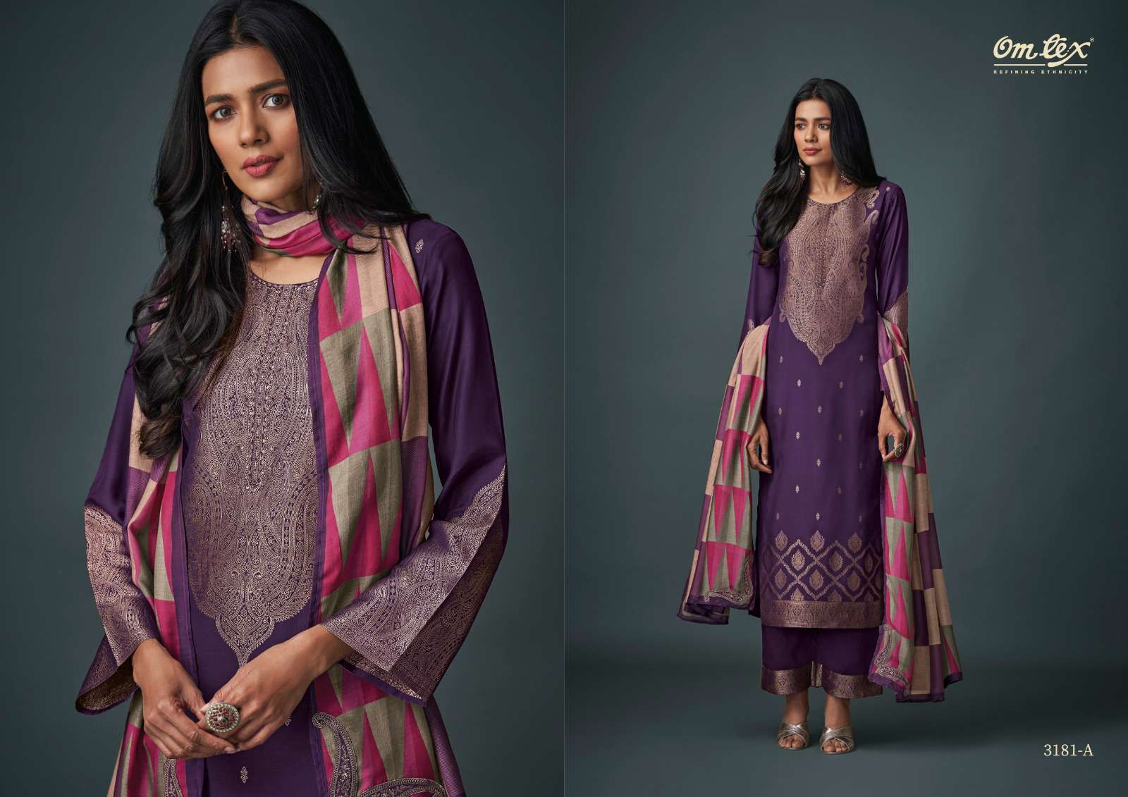 OMTEX AAMOD VOL 11 MUSLIN JACQUARD SALWER SUIT CATALOGUE 2023