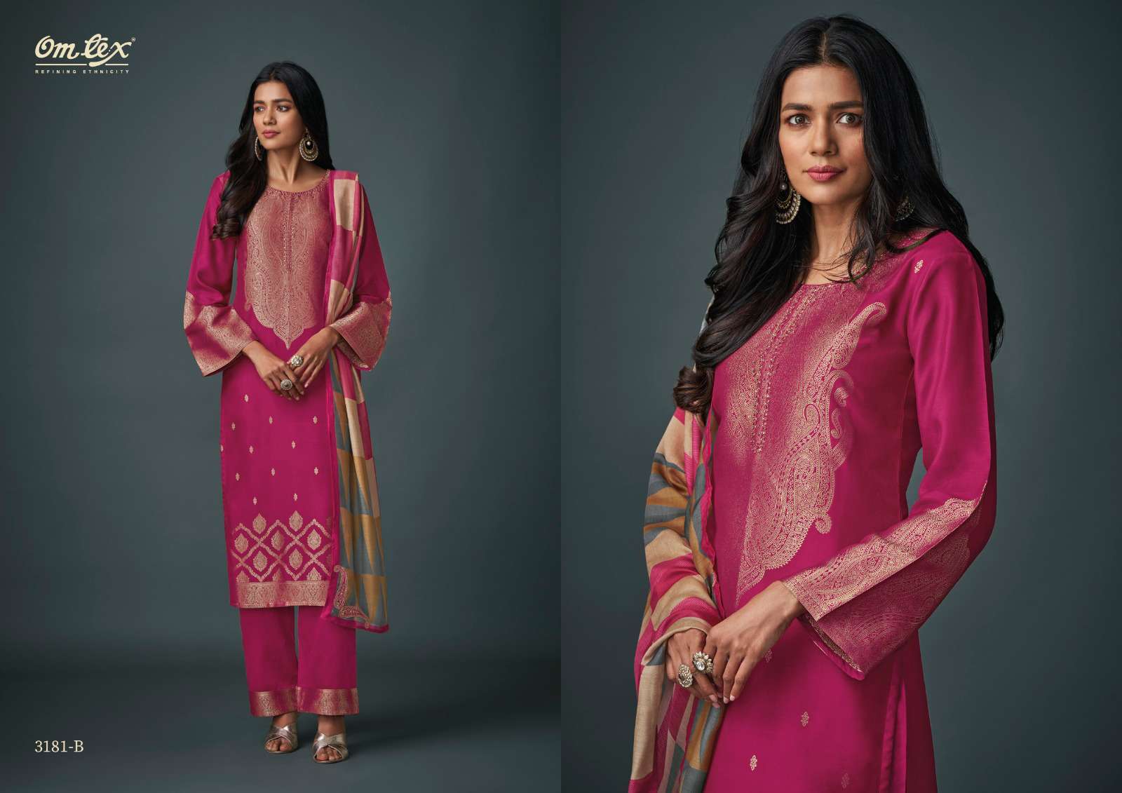 OMTEX AAMOD VOL 11 MUSLIN JACQUARD SALWER SUIT CATALOGUE 2023
