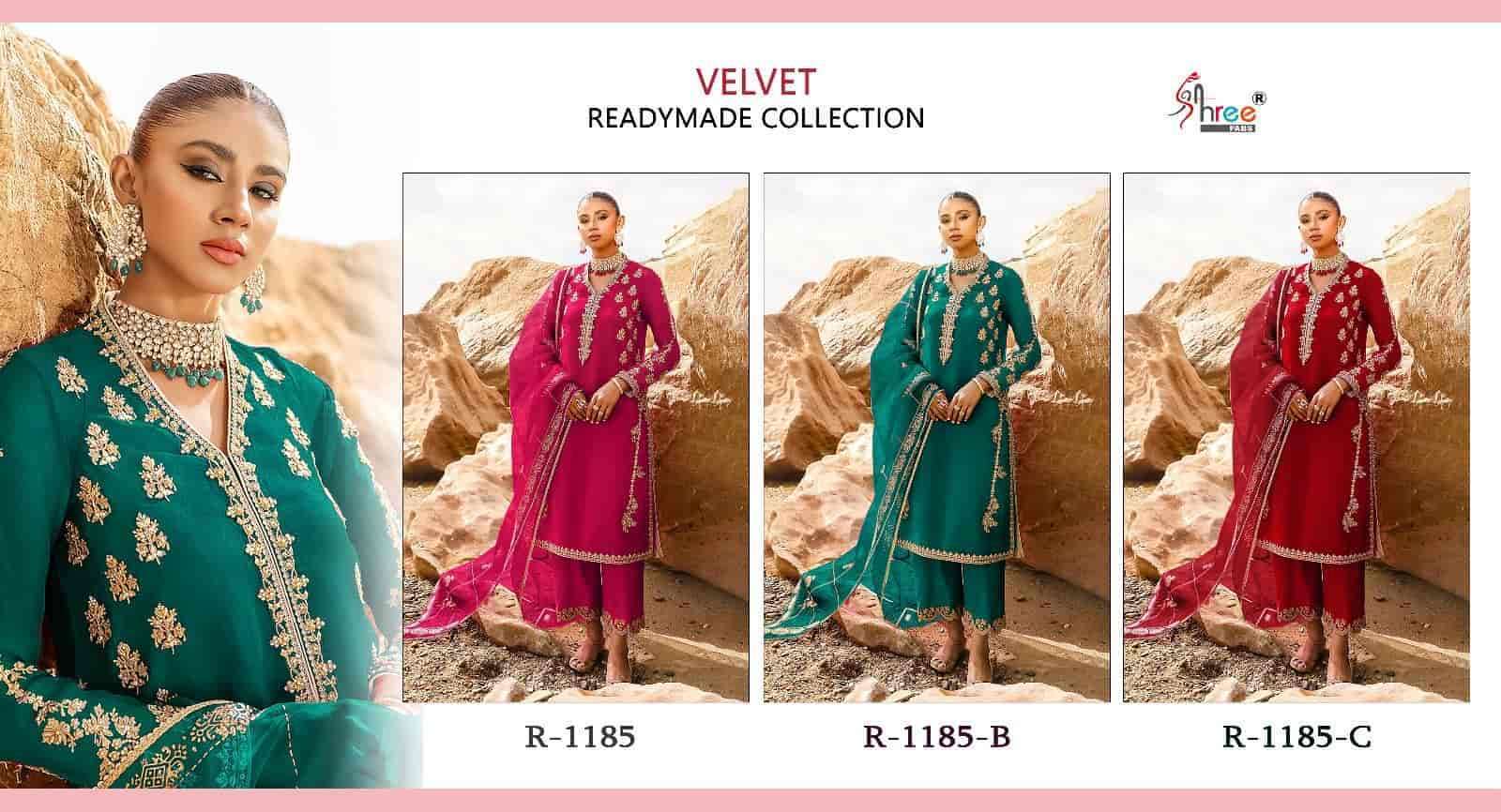 SHREE FAB R 1185 COLORS VELVET PAKISTANI SUIT COLLECTION SUPPLIER 