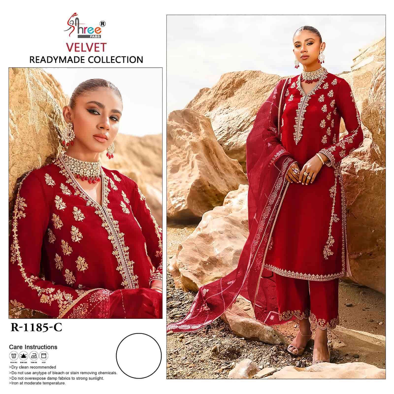 SHREE FAB R 1185 COLORS VELVET PAKISTANI SUIT COLLECTION SUPPLIER 