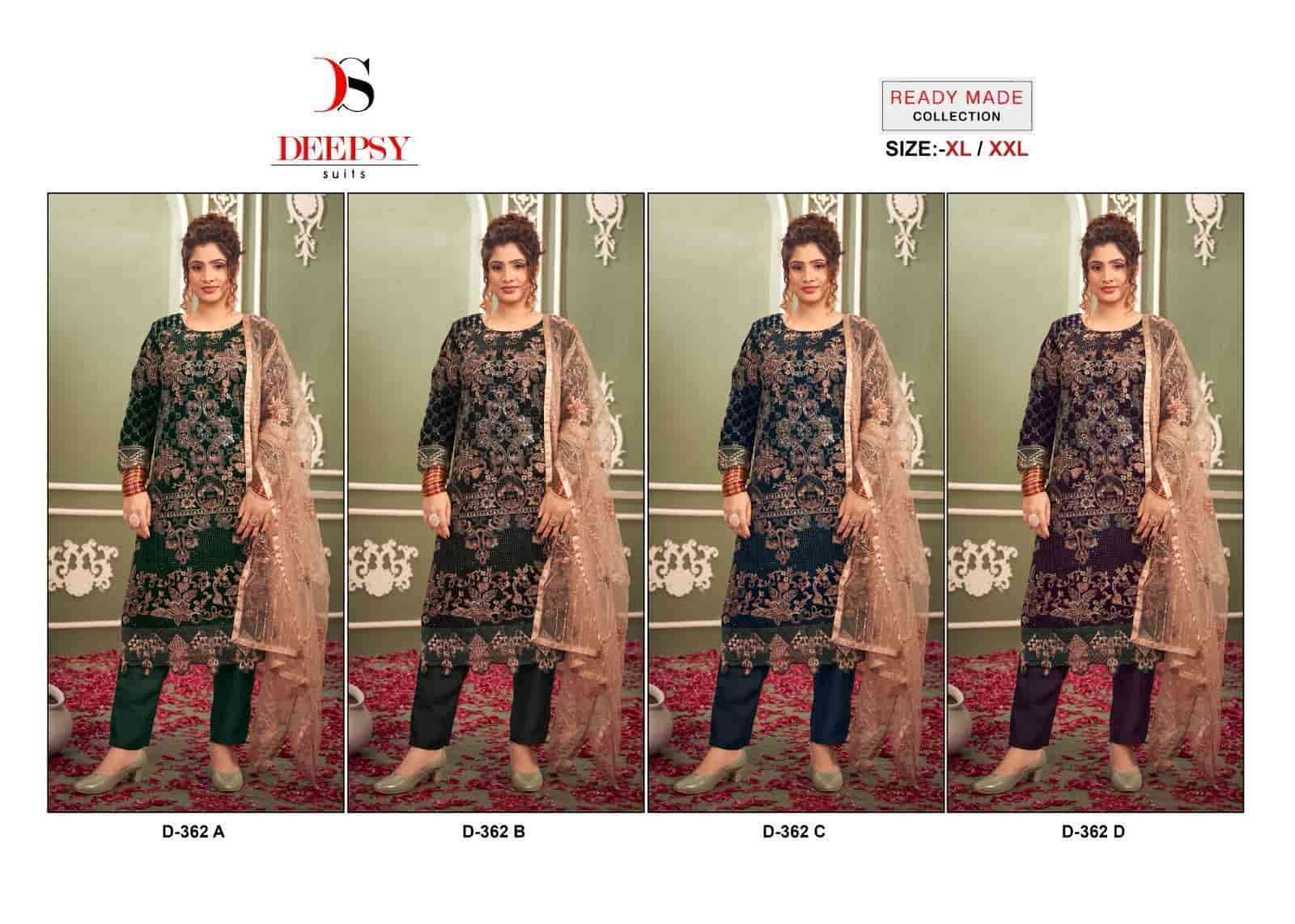 DEEPSY D 362 COLORS VELVET WITH HEAVY EMBROIDERY SUIT COLLECTION WHOLESALE PRICE 