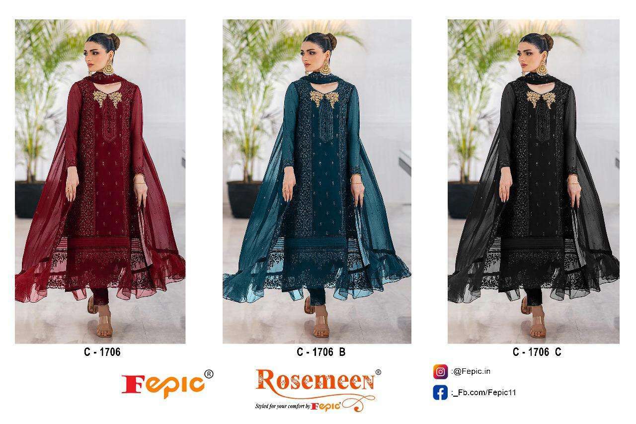 FEPIC C 1706 COLORS PARTY WEAR GEORGETTE STYLE SUIT SUPPLIER 