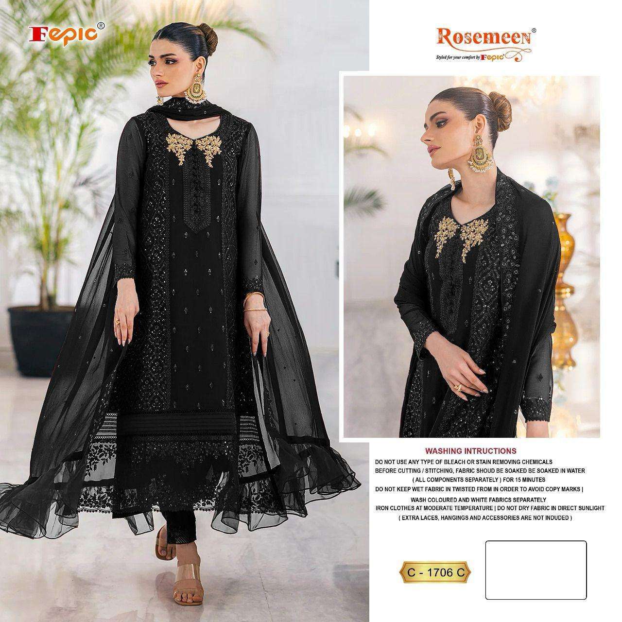 FEPIC C 1706 COLORS PARTY WEAR GEORGETTE STYLE SUIT SUPPLIER 