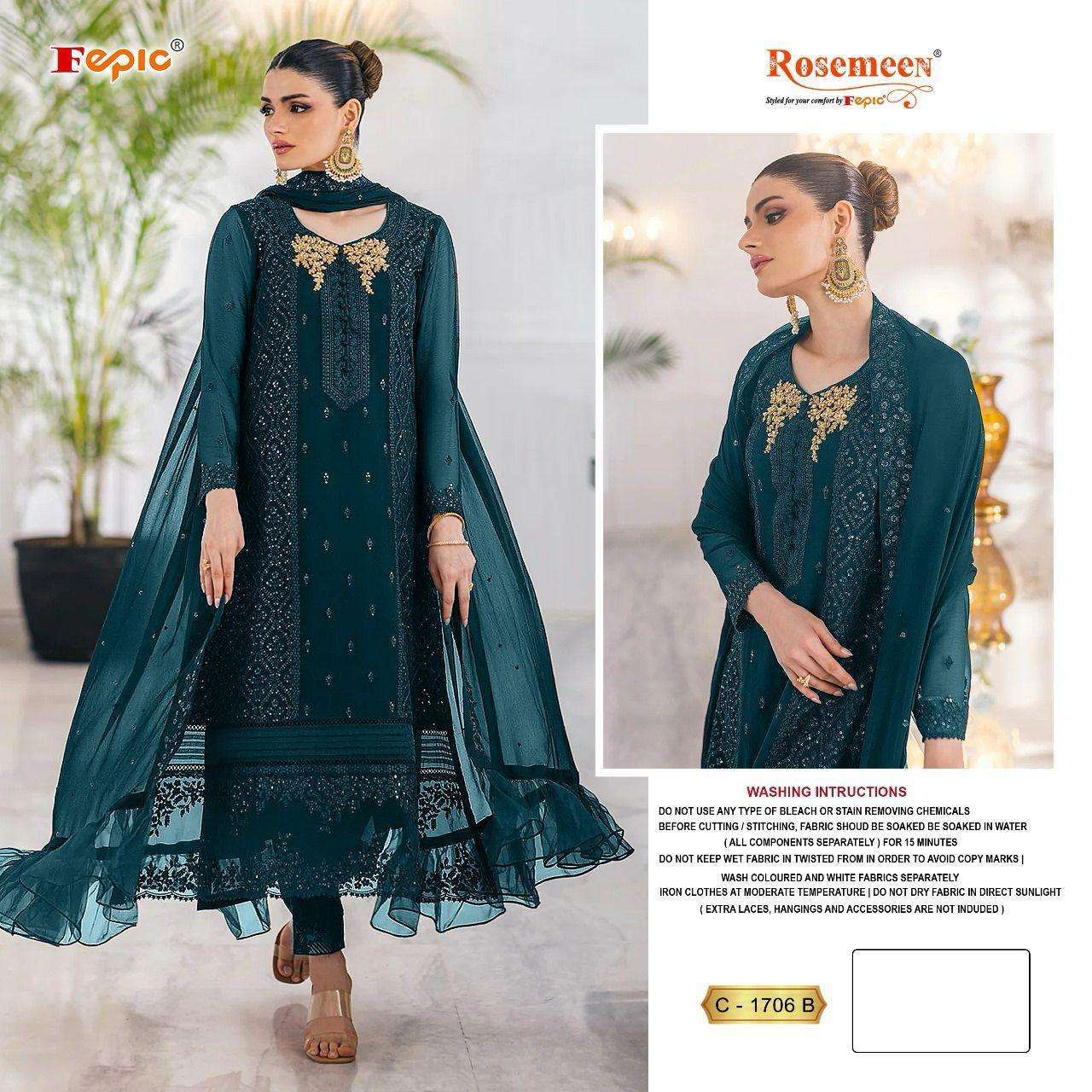 FEPIC C 1706 COLORS PARTY WEAR GEORGETTE STYLE SUIT SUPPLIER 