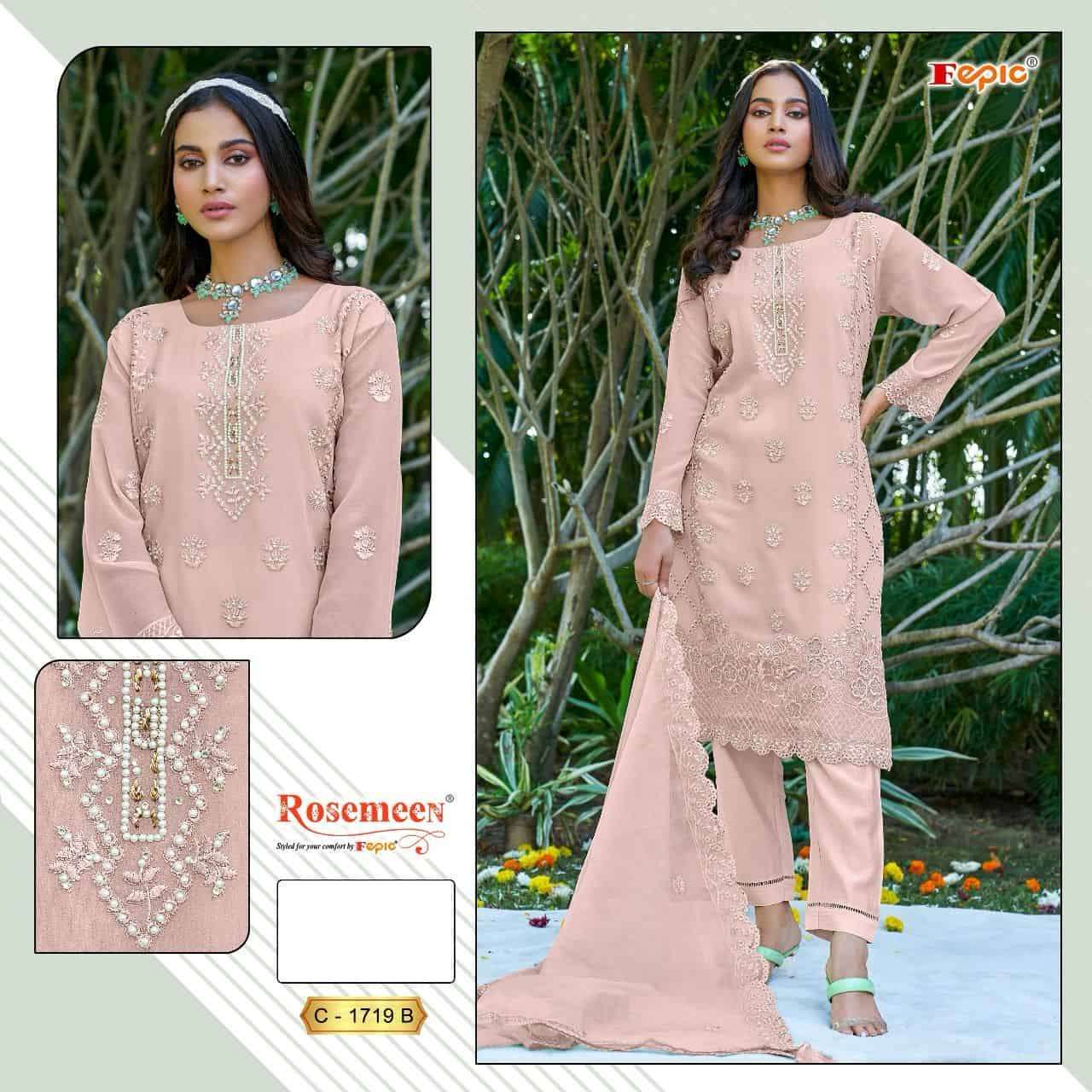 FEPIC C 1719 COLORS PAKISTANI GEORGETT SUIT COLLECTION WHOLESALE PRICE SUPPLIER 