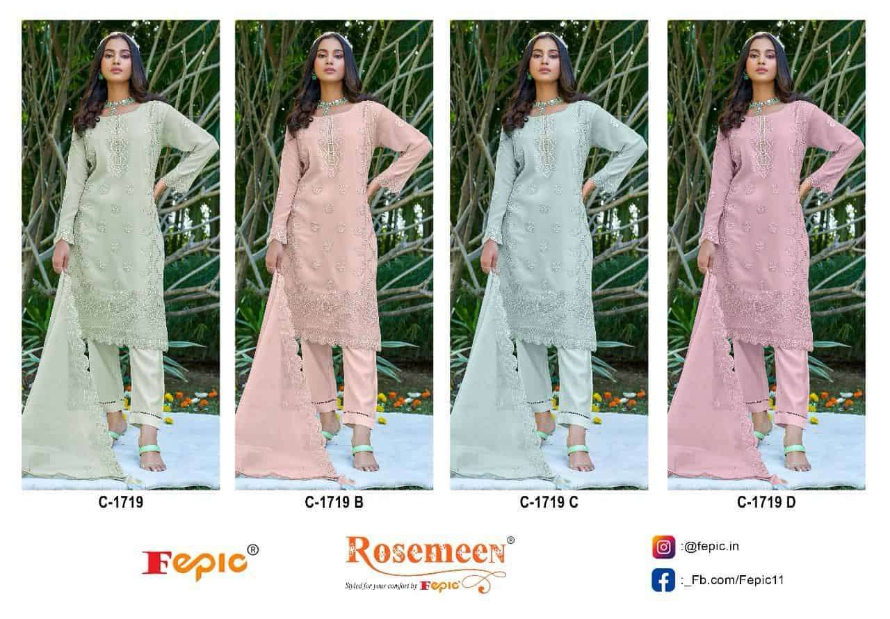 FEPIC C 1719 COLORS PAKISTANI GEORGETT SUIT COLLECTION WHOLESALE PRICE SUPPLIER 