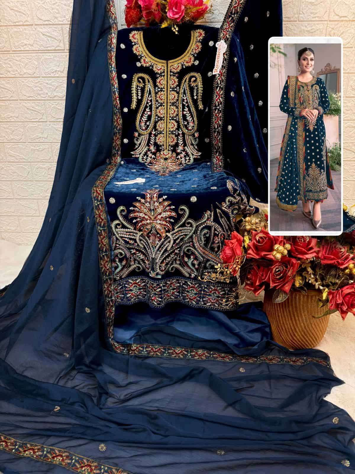 FEPIC V 17033 COLORS HEAVY DESIGNER STYLE PAKISTANI WINTER SUIT COLLECTION WHOLESALE RATE SURAT  