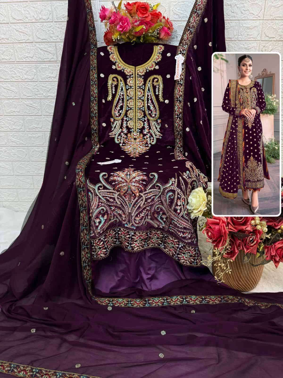 FEPIC V 17033 COLORS HEAVY DESIGNER STYLE PAKISTANI WINTER SUIT COLLECTION WHOLESALE RATE SURAT  