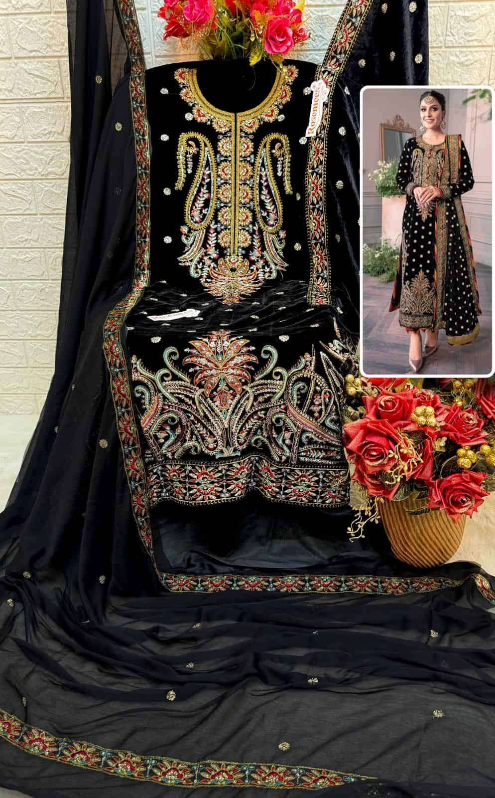 FEPIC V 17033 COLORS HEAVY DESIGNER STYLE PAKISTANI WINTER SUIT COLLECTION WHOLESALE RATE SURAT  
