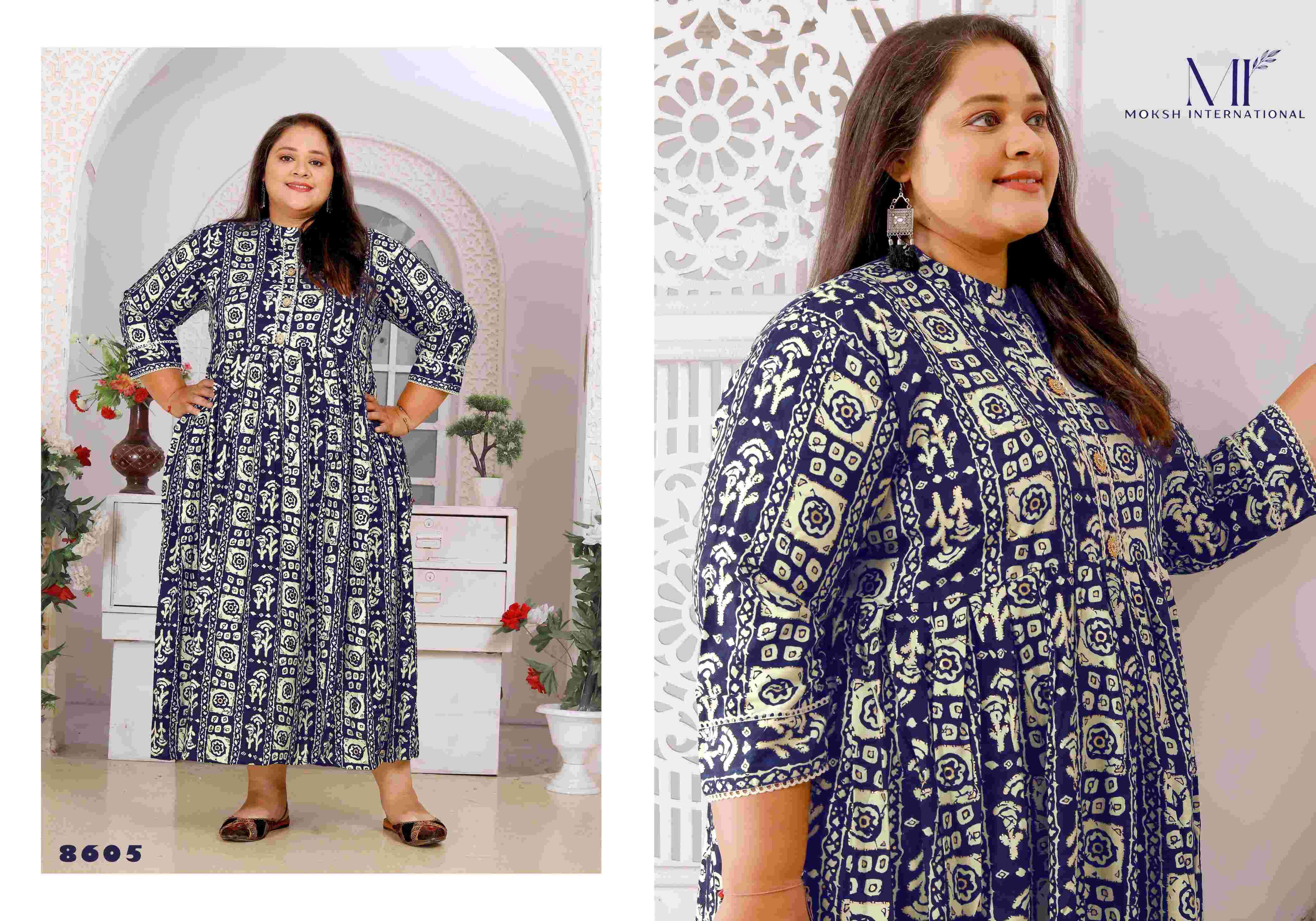 MOKSH BIG SIZE VOL 2 LONG KURTI GOWN BIG SIZE OUTFIT EXPORTERS 