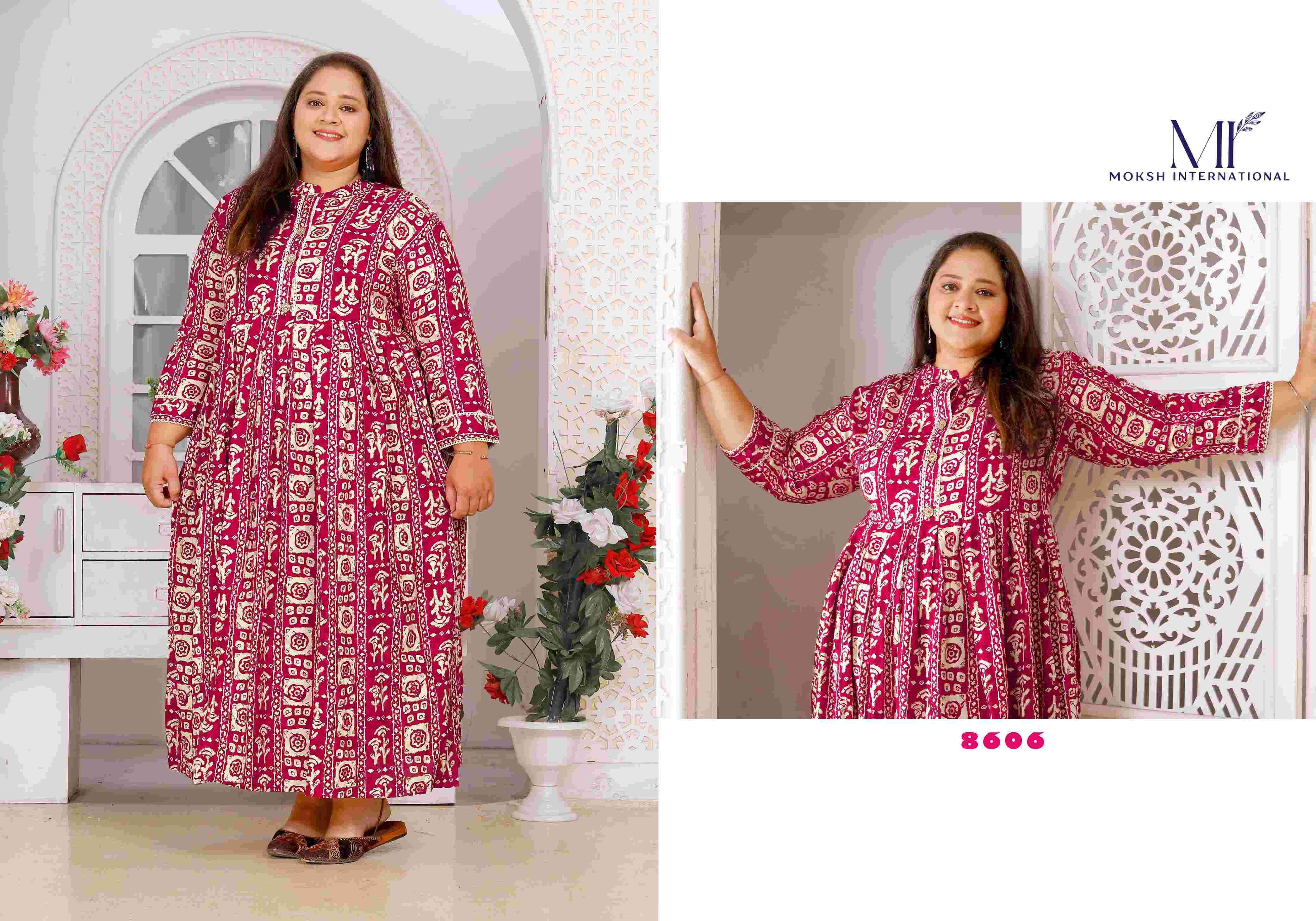 MOKSH BIG SIZE VOL 2 LONG KURTI GOWN BIG SIZE OUTFIT EXPORTERS 