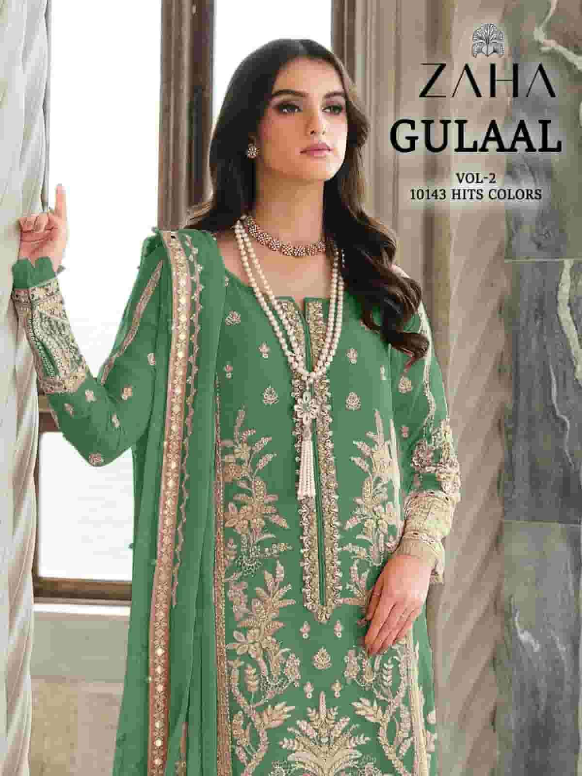 ZAHA GULLAL VOL 2 HITS COLORS PAKISTANI STYLE DESIGNER SUIT SUPPLIER 2023