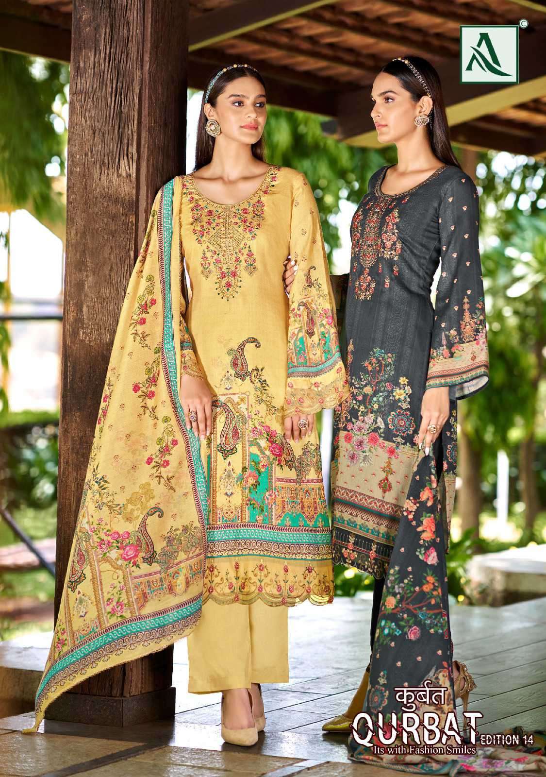 ALOK SUIT QURBAT VOL 14 ZAM COTTON DIGITAL PRINTED SUITS LATEST CATALOGUE 2024
