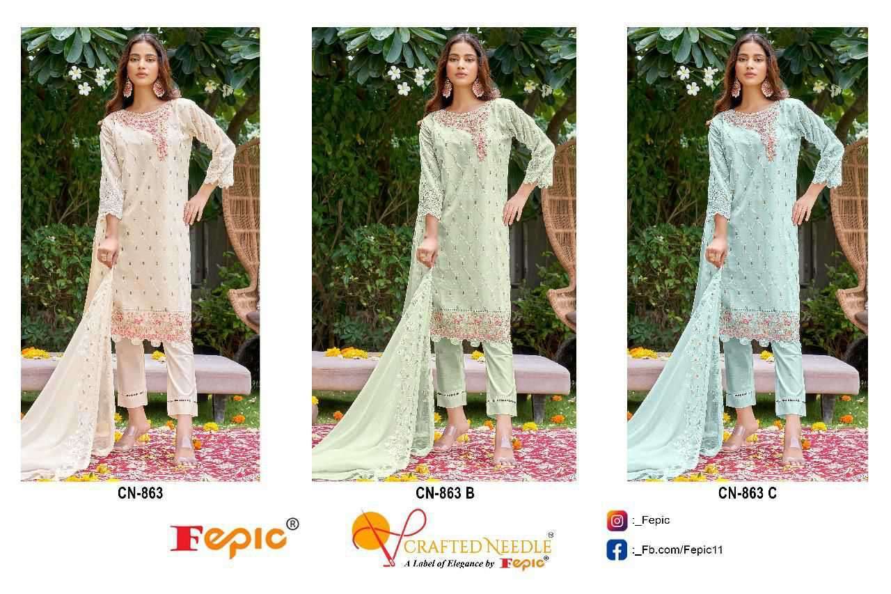 FEPIC CN 863 COLORS DESIGNER PAKISTANI READYMADE DRESS SUPPLIER WHOLESALE PRICE 