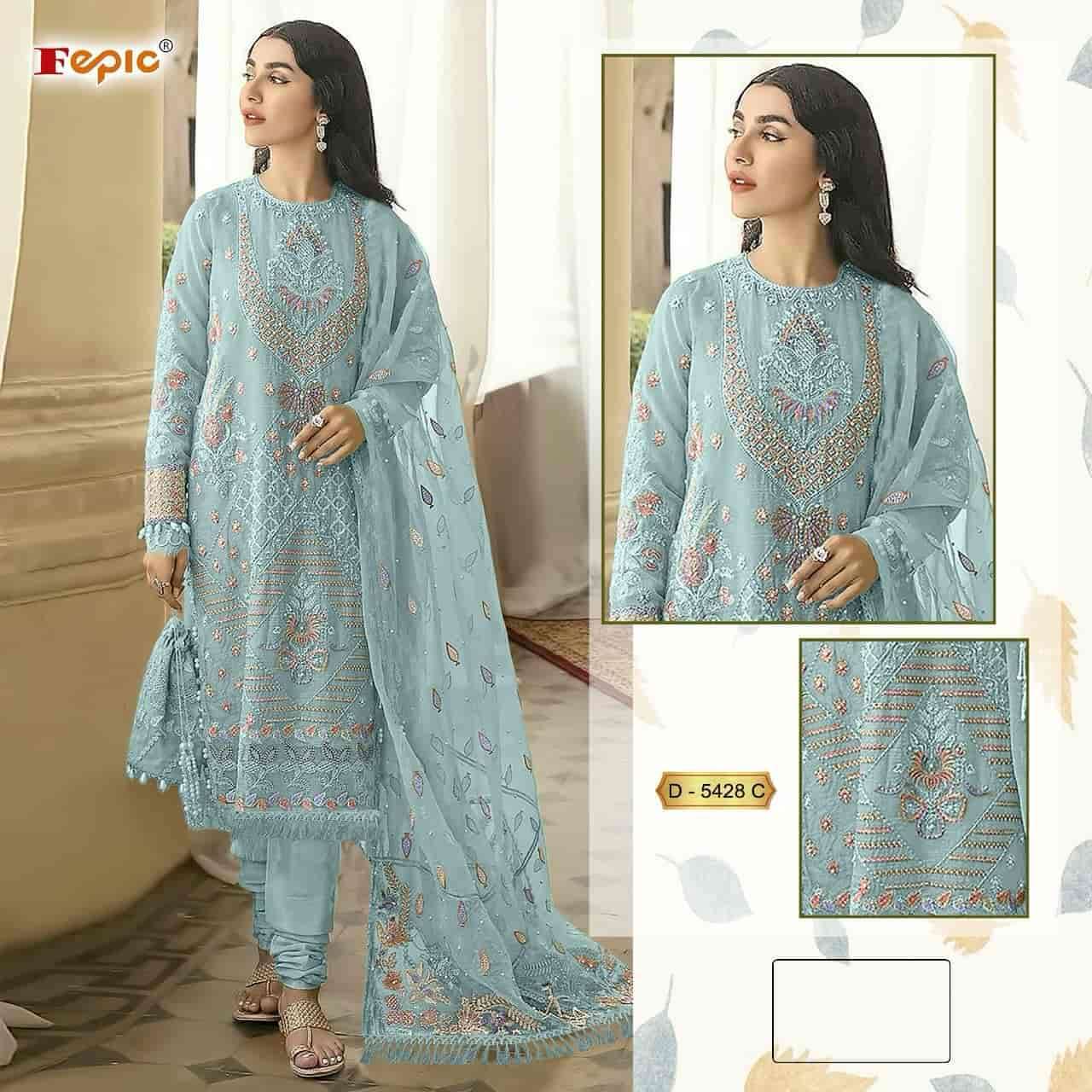 FEPIC D 5428 COLORS PAKISTANI GEORGETTE EMBROIDERY SUIT COLLECTION WHOLESALE RATE SUPPLIER 