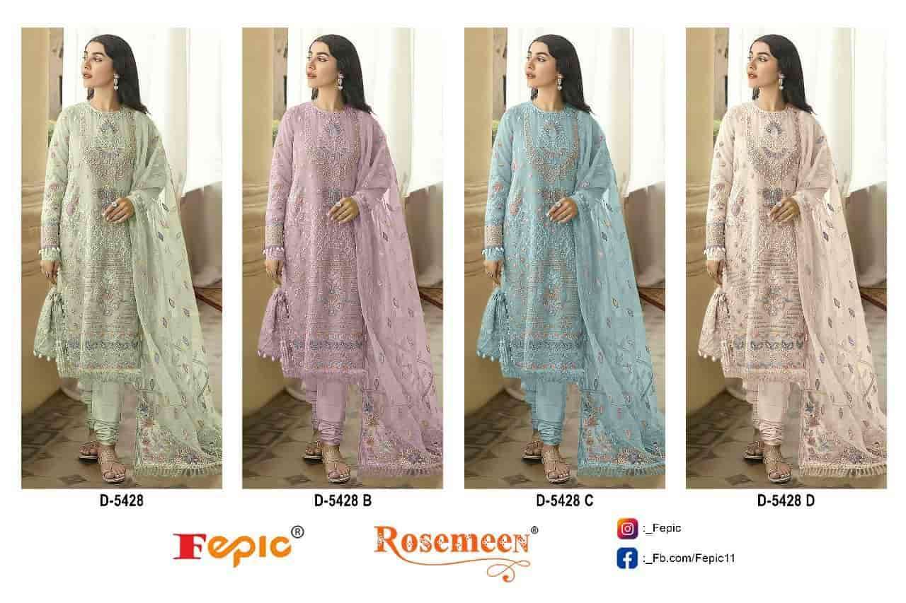FEPIC D 5428 COLORS PAKISTANI GEORGETTE EMBROIDERY SUIT COLLECTION WHOLESALE RATE SUPPLIER 