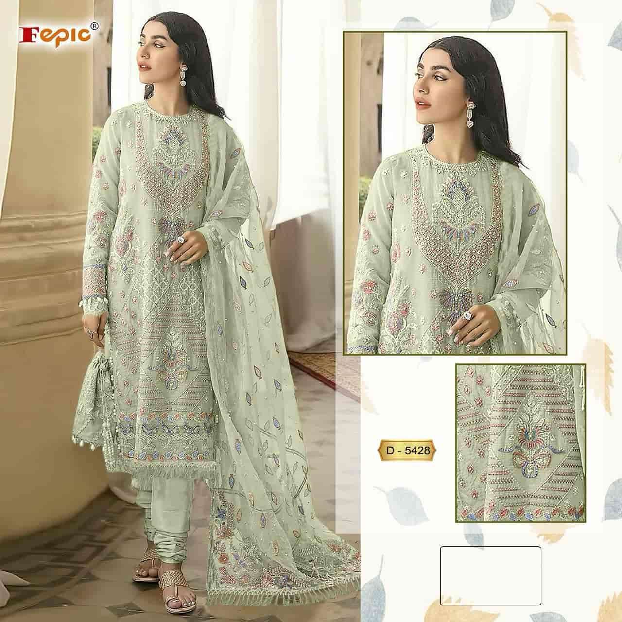 FEPIC D 5428 COLORS PAKISTANI GEORGETTE EMBROIDERY SUIT COLLECTION WHOLESALE RATE SUPPLIER 