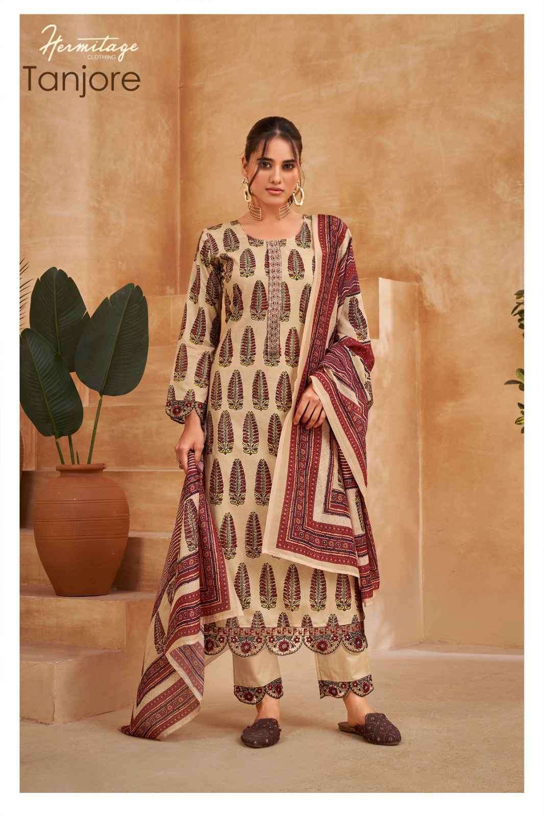 HERMITAGE TANJORE FANCY COTTON SALWER SUIT NEW COLLECTION WHOLESALE PRICE 