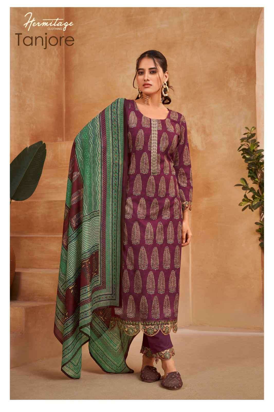 HERMITAGE TANJORE FANCY COTTON SALWER SUIT NEW COLLECTION WHOLESALE PRICE 