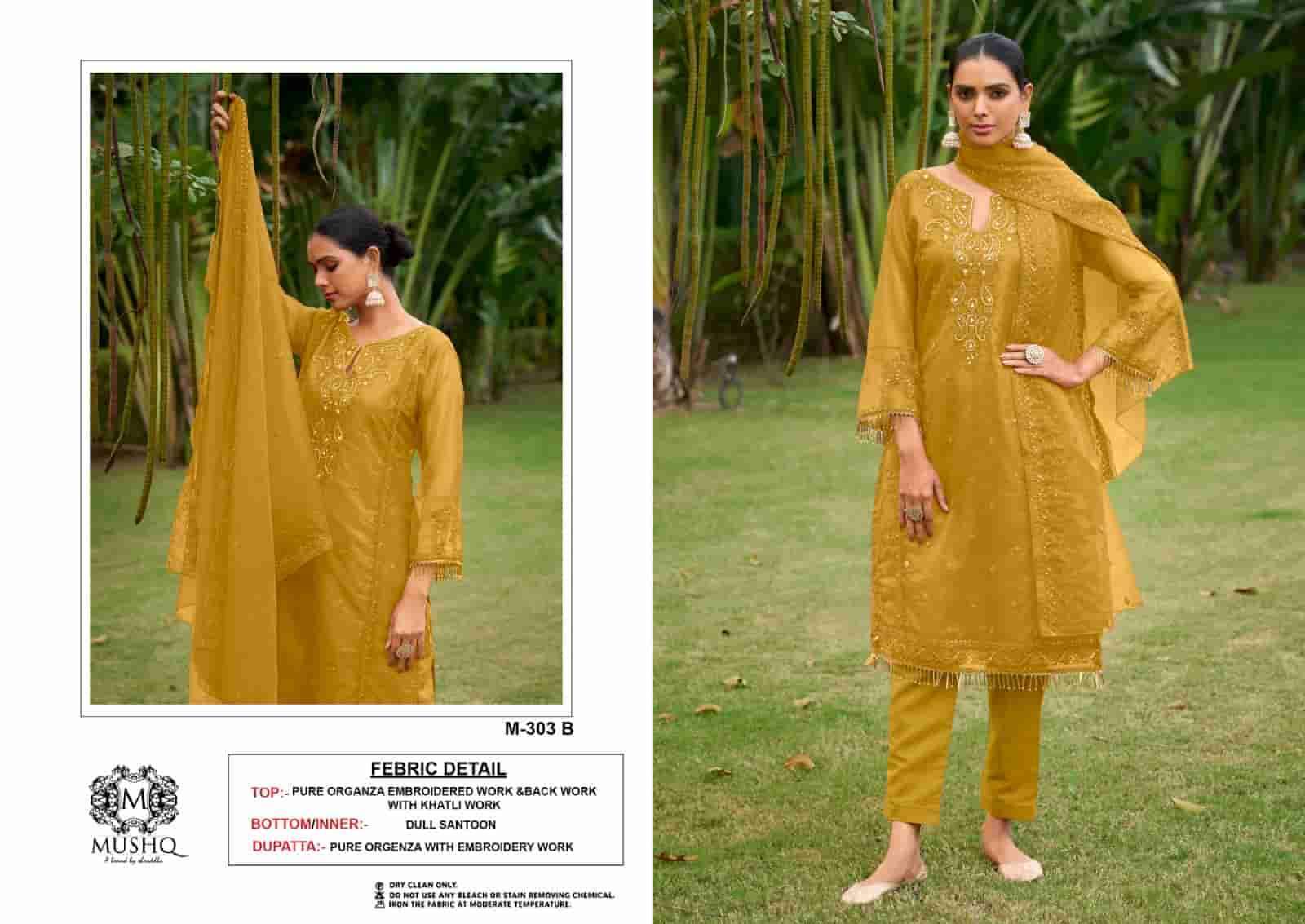 MUSHQ M 303 COLORS PAKISTANI ORGANZA SUIT COLLECTION BEST RATE SUPPLIER 