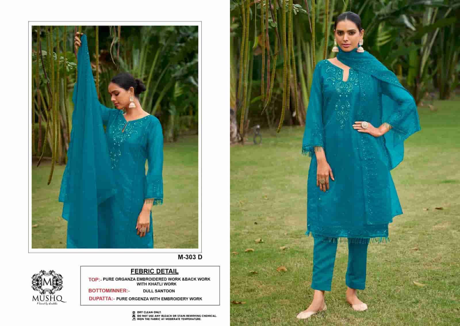 MUSHQ M 303 COLORS PAKISTANI ORGANZA SUIT COLLECTION BEST RATE SUPPLIER 