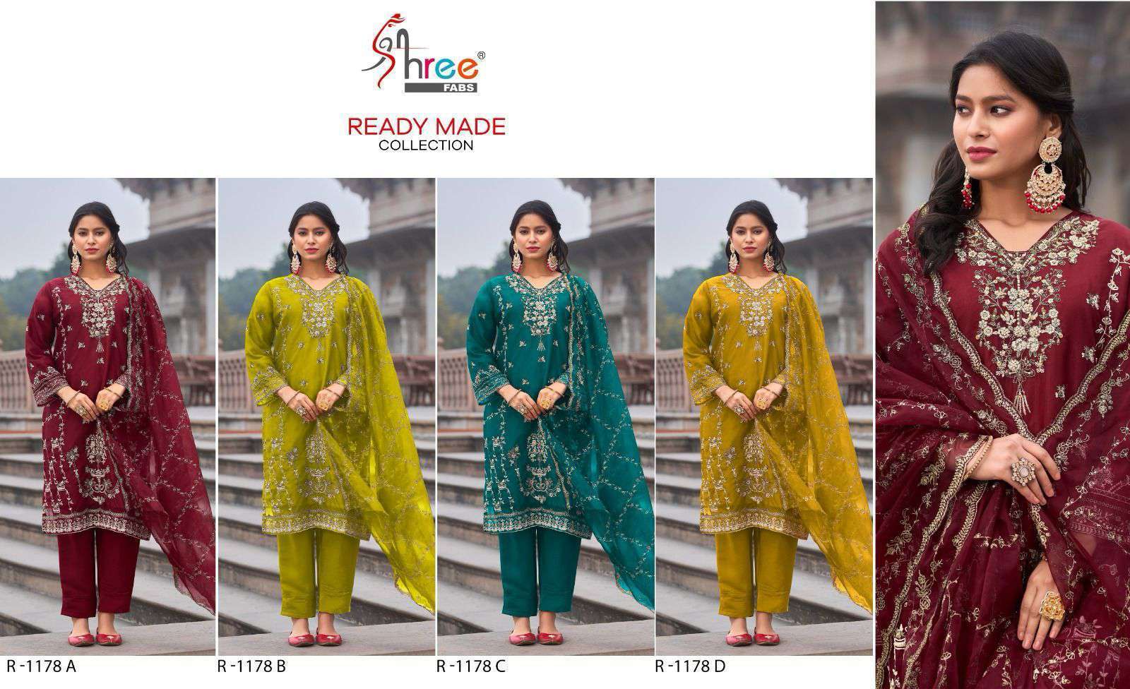 SHREE FAB R 1178 COLORS READYMADE PAKISTANI DRESS WHOLESALER IN SURAT 