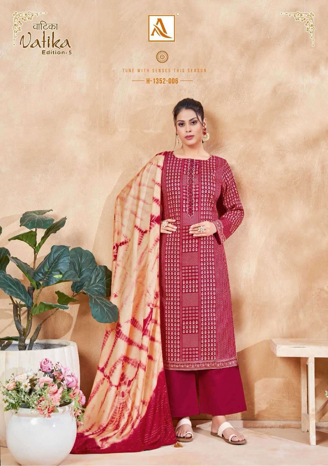 ALOK SUIT LATEST CATALOGUE VATIKA EDITION 5 FANCY COTTON SALWER KAMEEZ WHOLESALER 