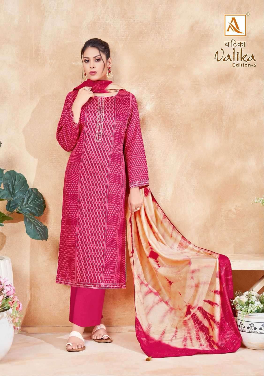 ALOK SUIT LATEST CATALOGUE VATIKA EDITION 5 FANCY COTTON SALWER KAMEEZ WHOLESALER 