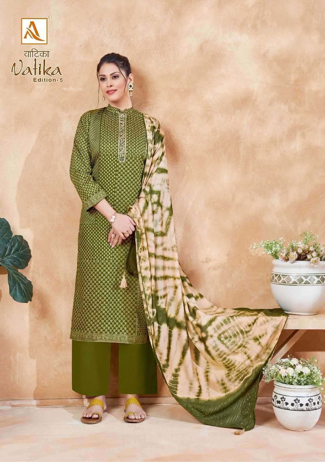 ALOK SUIT LATEST CATALOGUE VATIKA EDITION 5 FANCY COTTON SALWER KAMEEZ WHOLESALER 