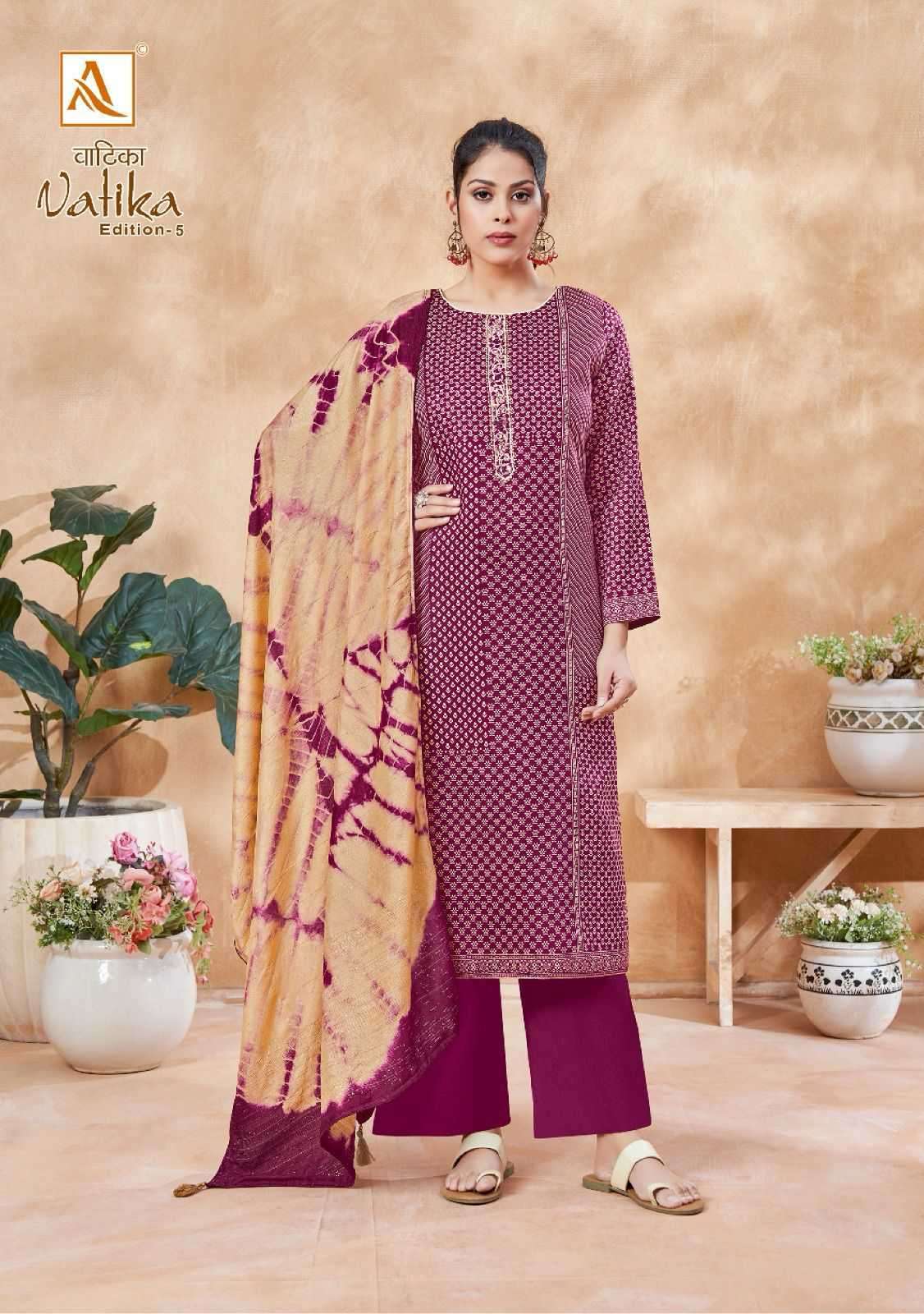 ALOK SUIT LATEST CATALOGUE VATIKA EDITION 5 FANCY COTTON SALWER KAMEEZ WHOLESALER 