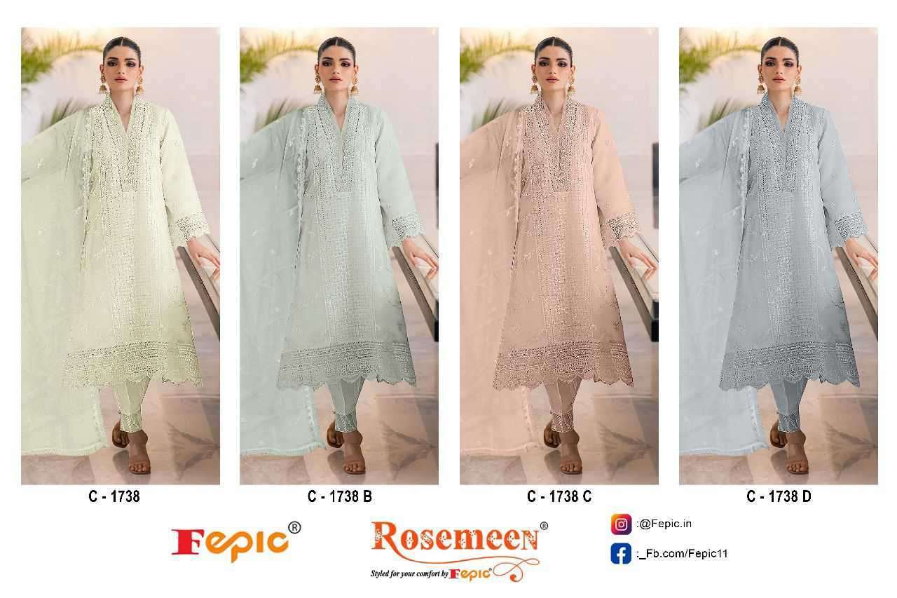 FEPIC C 1738 COLORS DESIGNER EMBROIDERED PAKISTANI DRESS COLLECTION 