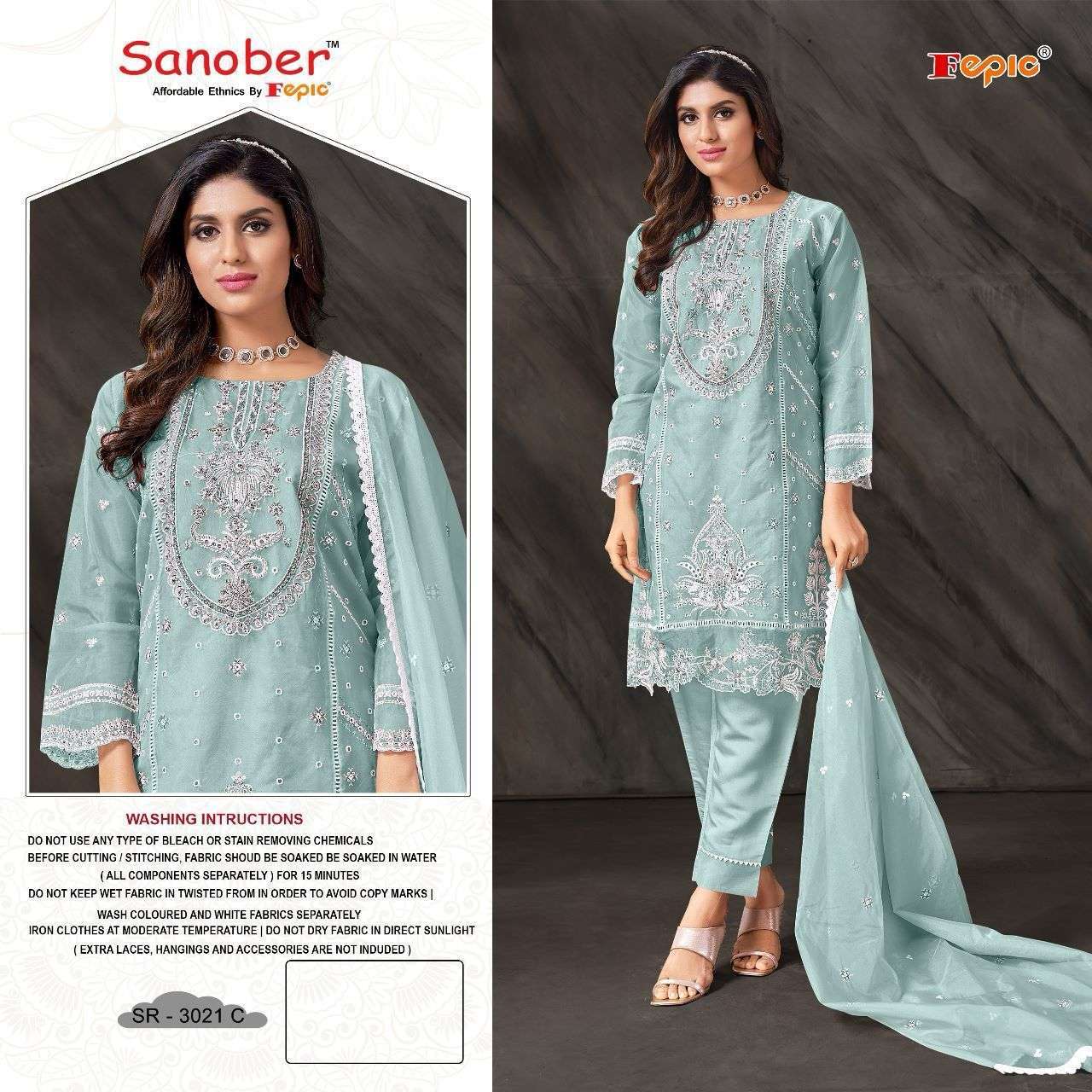 FEPIC SANOBER 3021 COLORS DESIGNER PAKISATNI DRESS COLLECTION WHOLESALE PRICE 