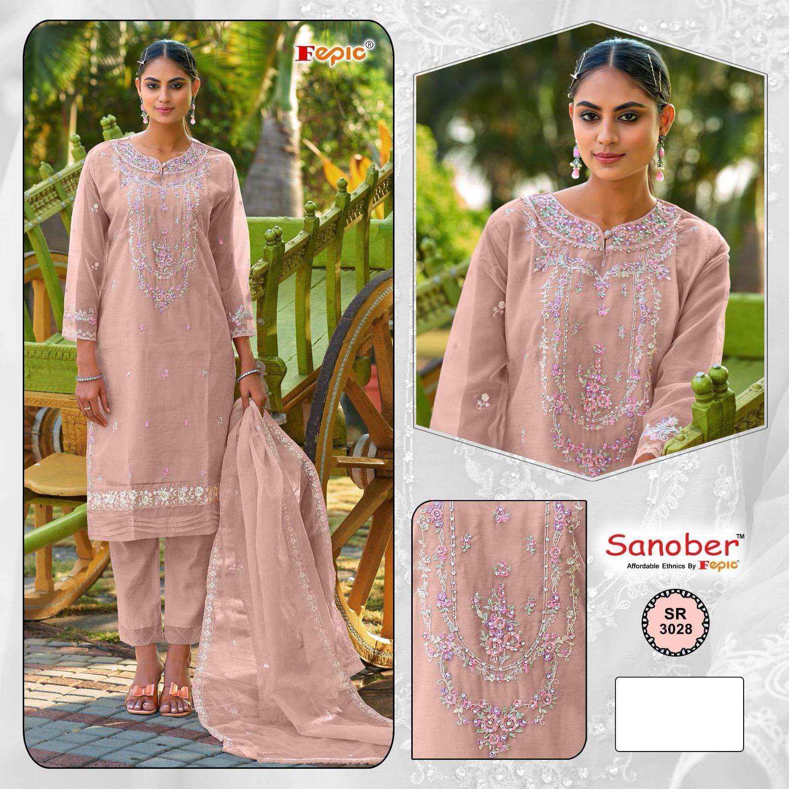 FEPIC SANOBER 3028 COLORS DESIGNER PAKISATNI DRESS COLLECTION WHOLESALE PRICE 