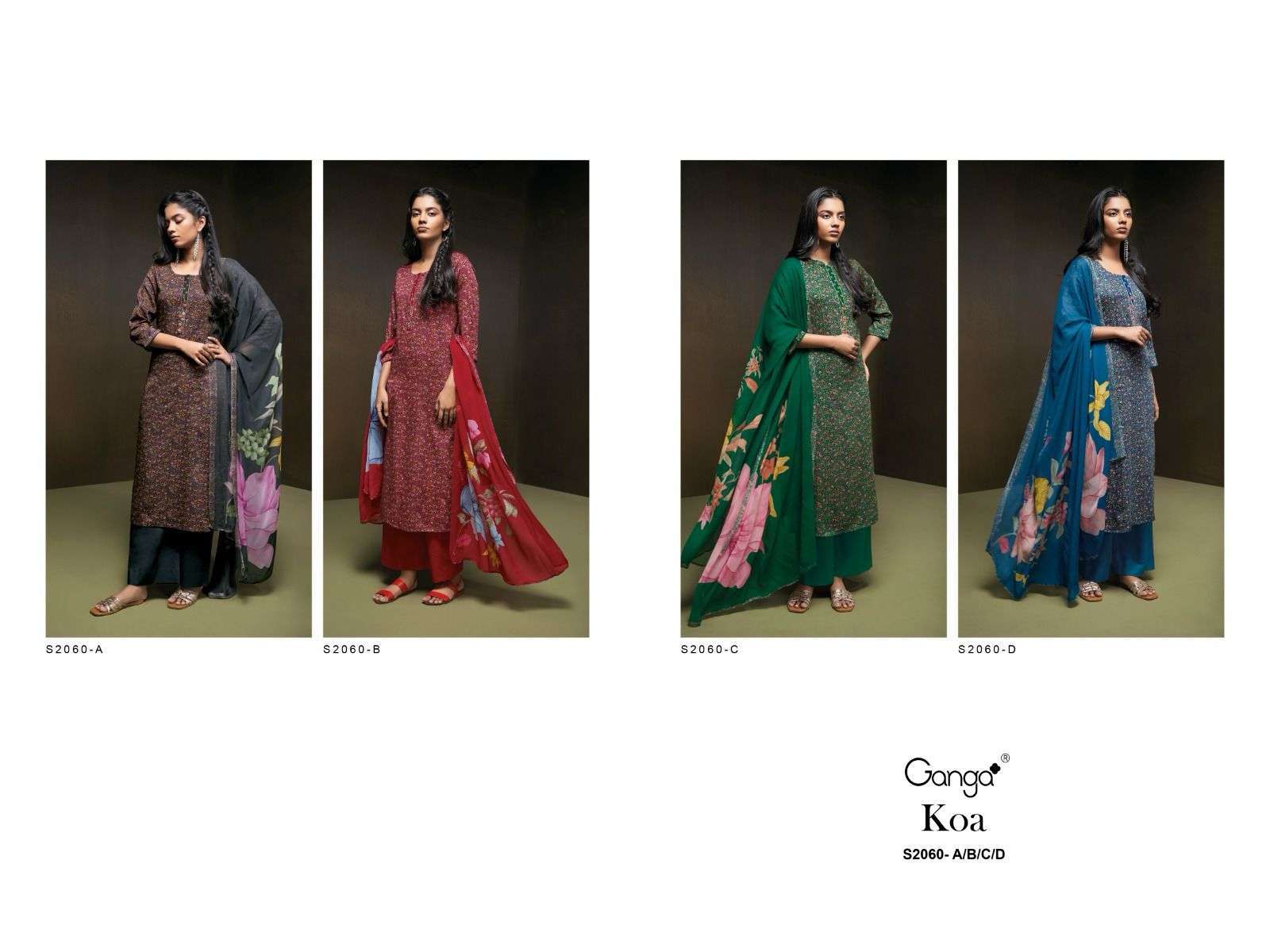 GANGA KOA 2060 FANCY SATIN COTTON BRANDED SUIT EXPORTERS