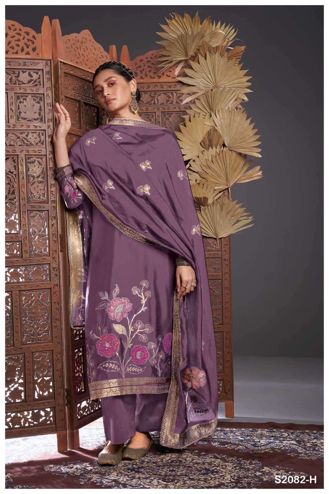 GANGA RUE 2082 NEW COLORS WEDDING WEAR DESIGNER SILK BRANDED SUIT SUPPLIER 