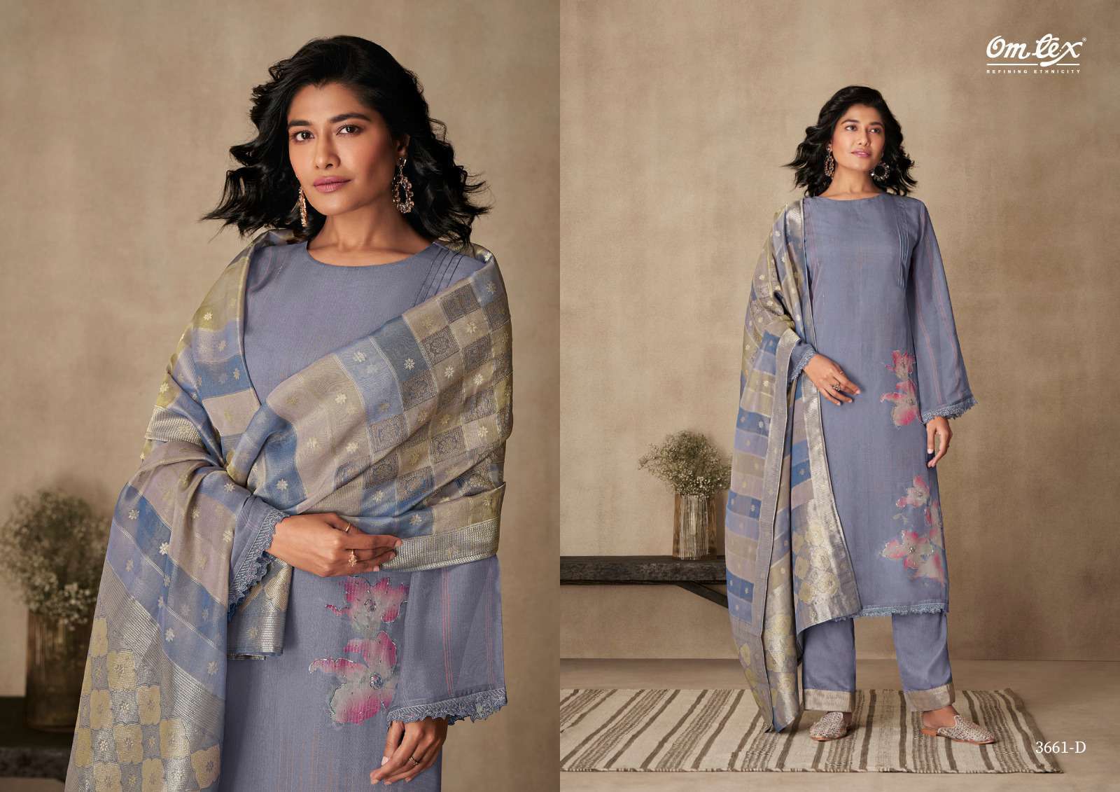 OMTEX CLOVER ORGANZA BRANDED LADIES SUIT COLLECTION WHOLESALE PRICE SUPPLIER 