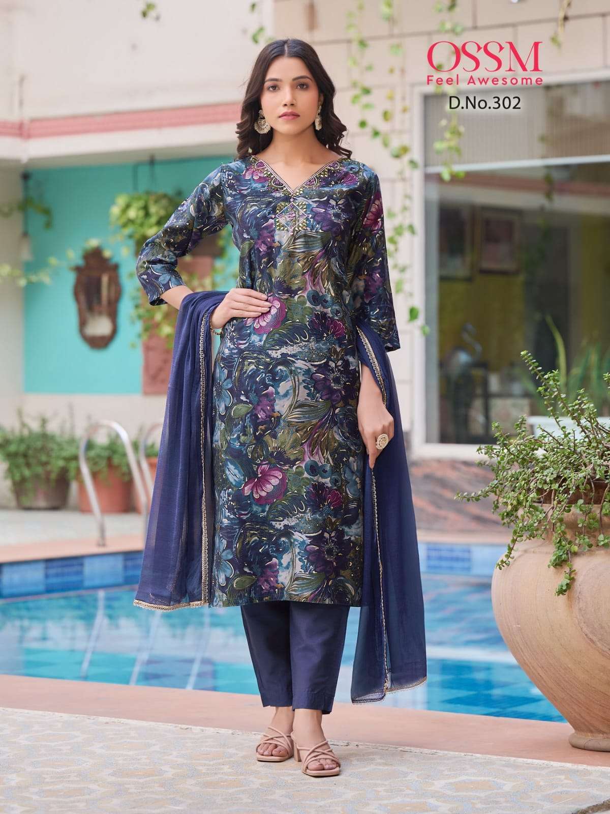 OSSM MUKAN VOL 3 MODEL PRINT KURTI PANT WITH DUPATTA LATEST CATALOGUE 2023