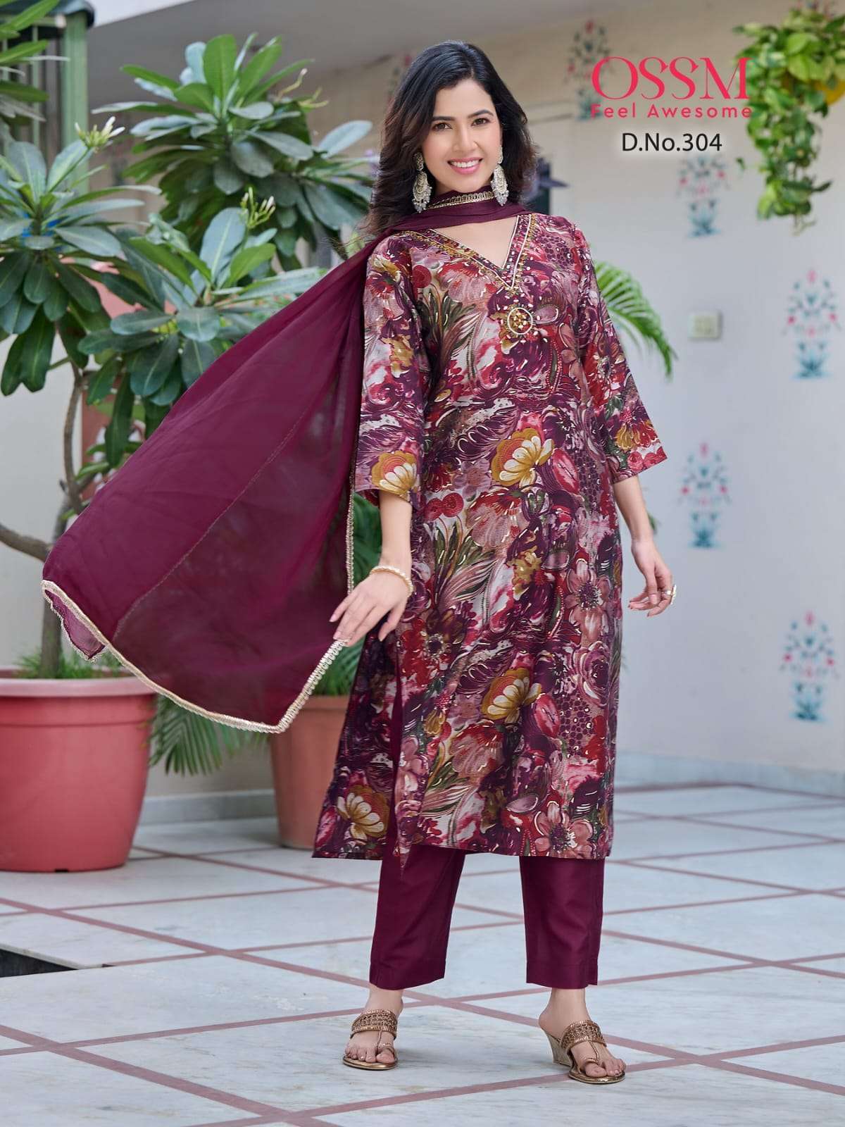 OSSM MUKAN VOL 3 MODEL PRINT KURTI PANT WITH DUPATTA LATEST CATALOGUE 2023