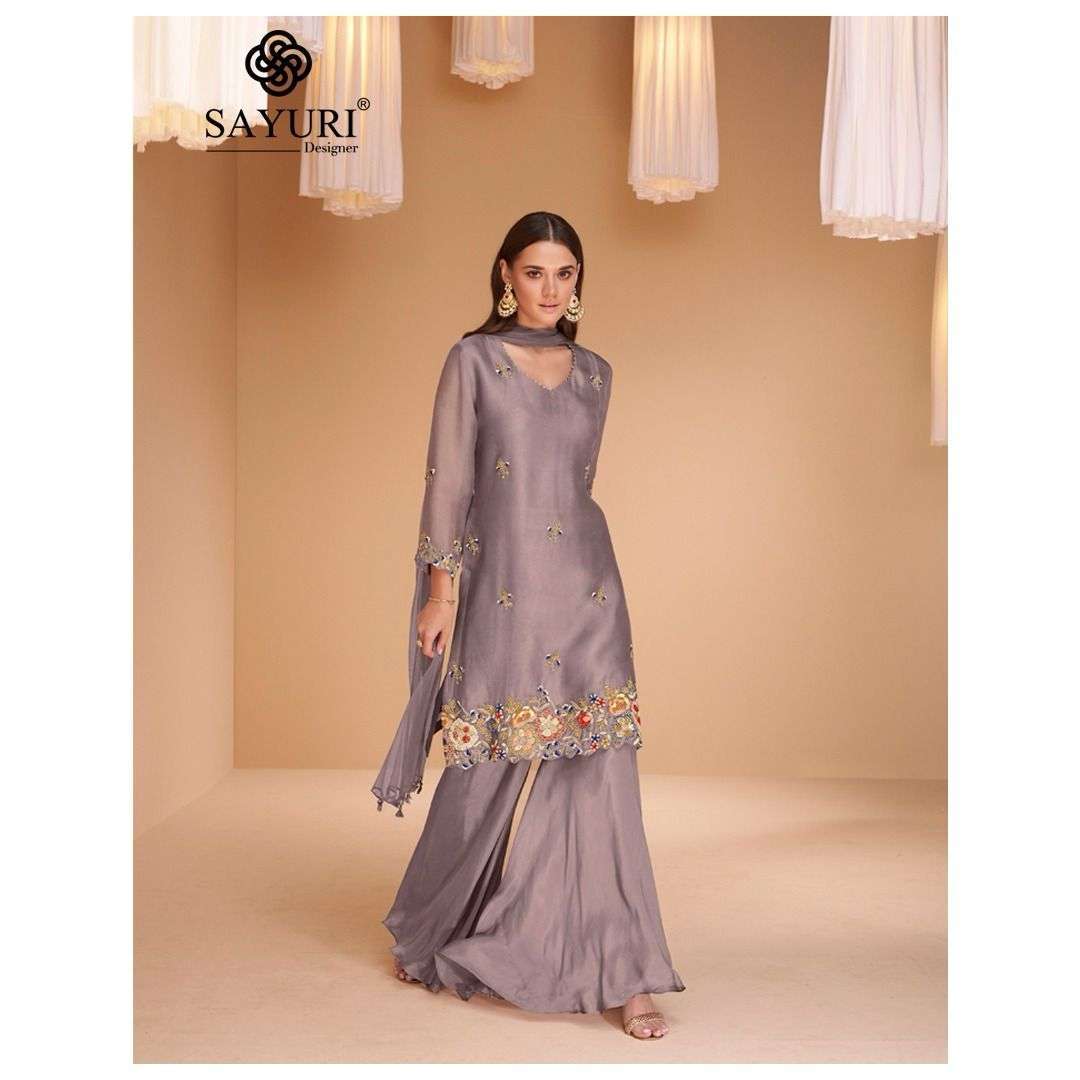 SAYURI DESIGNER CHANDNI DESIGNER STYLE SHARARA WEDDING WEAR DRESS NEW CATALOGUE 2023