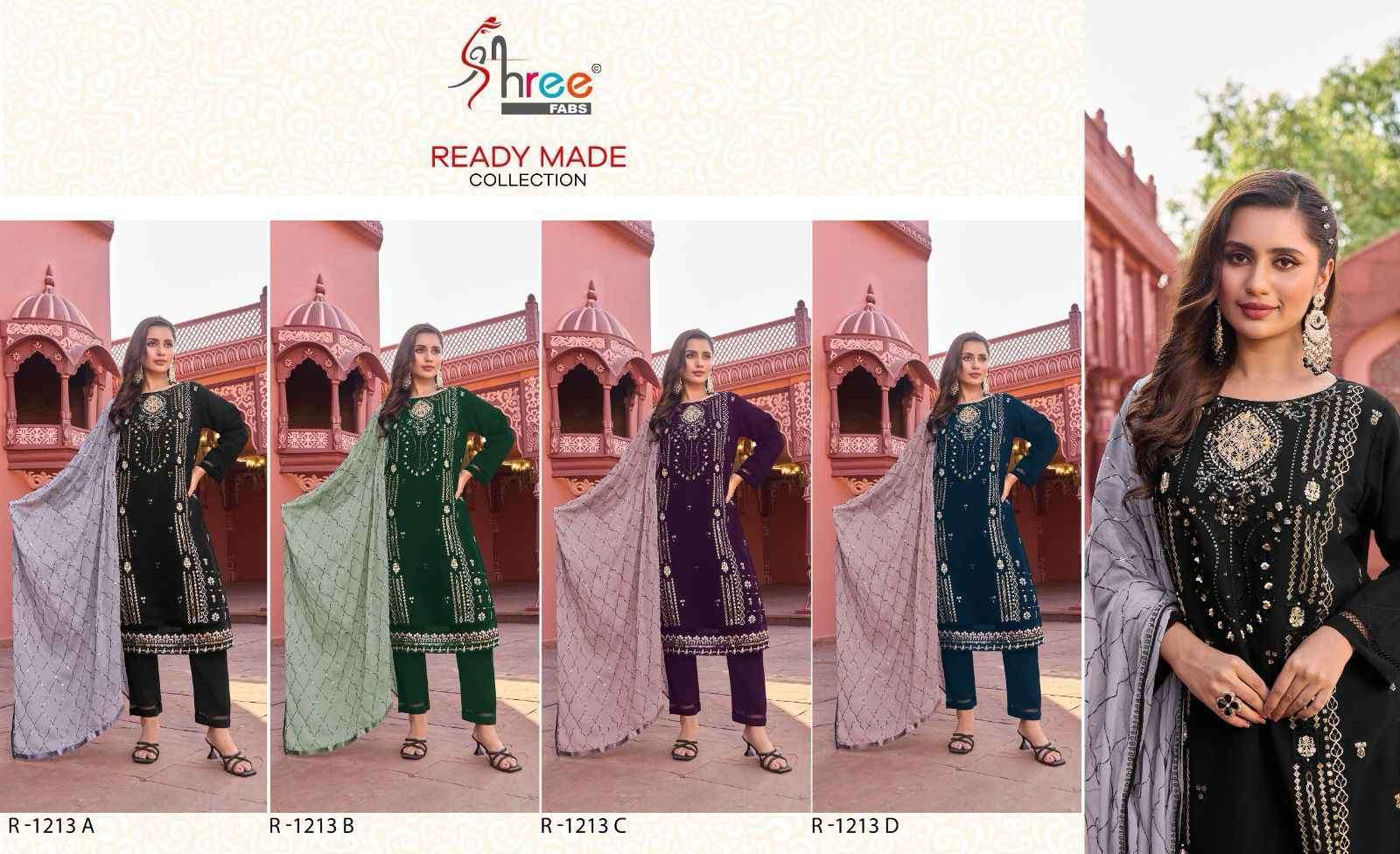 SHREE FABS R 1213 COLORS DESIGNER GEORGETTE PAKISTANI DRESS CATALOGUE WHOLESALE PRICE 