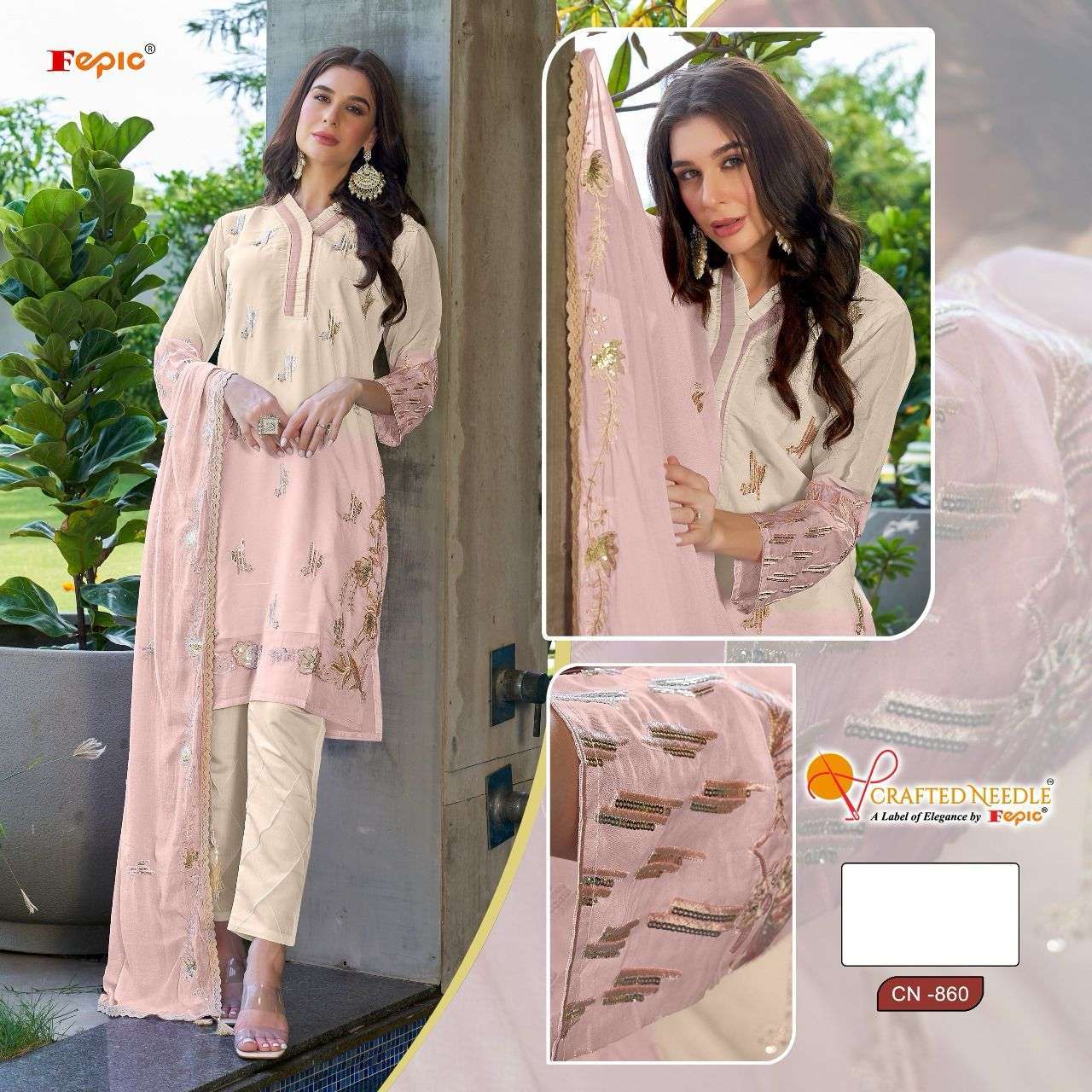 FEPIC CN 860 COLORS DESIGNER PAKISTANI READYMADE DRESS SUPPLIER WHOLESALE PRICE 