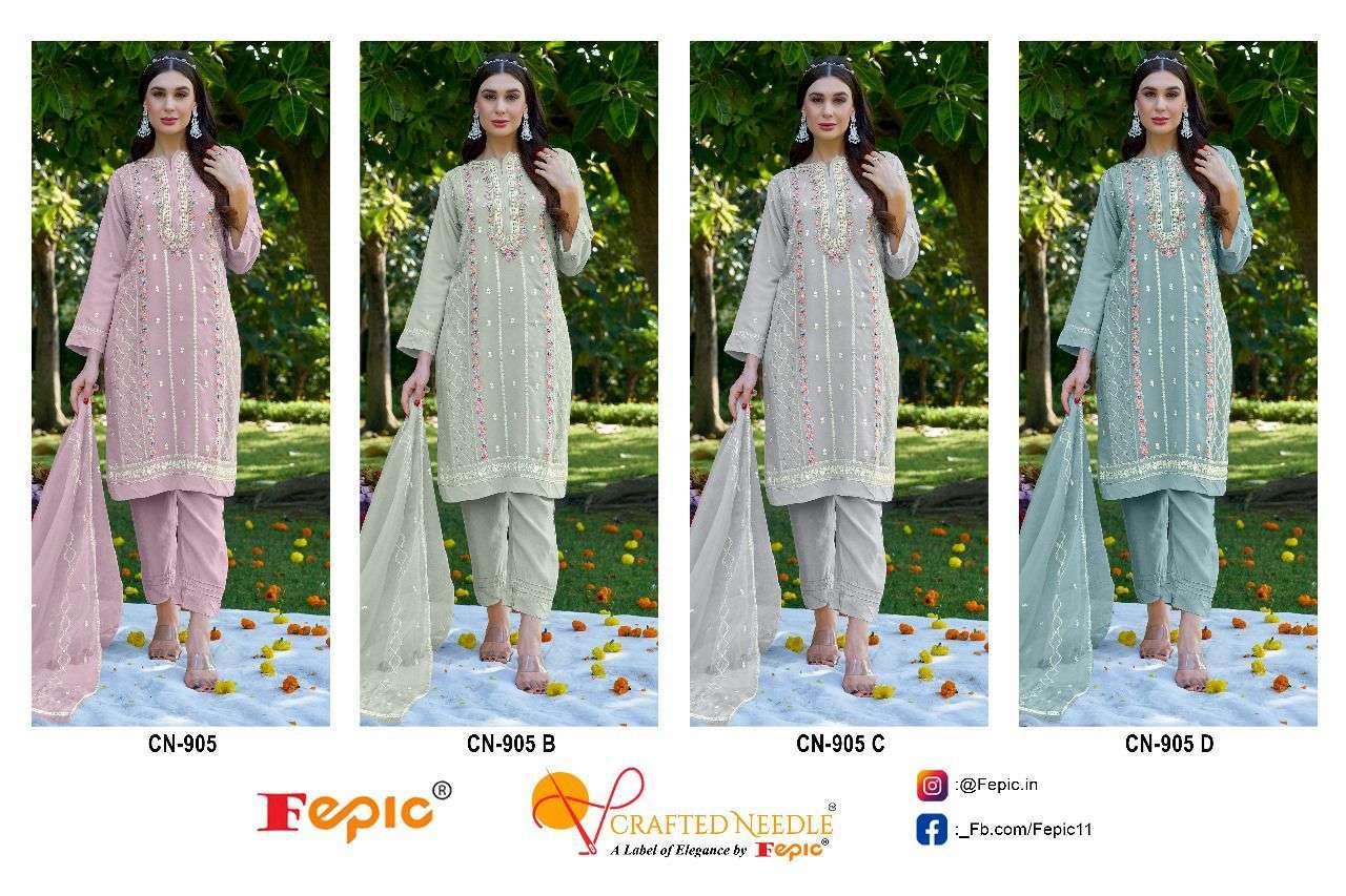 FEPIC CN 905 COLORS PAKISTANI GEORGETTE READYMADE SUIT COLLECTION WHOLESALE PRICE 