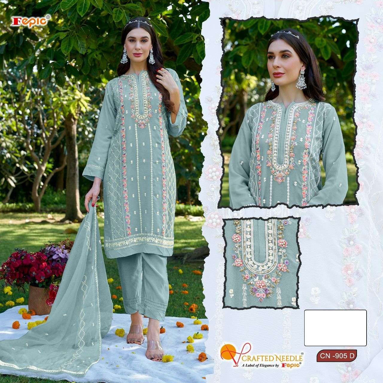 FEPIC CN 905 COLORS PAKISTANI GEORGETTE READYMADE SUIT COLLECTION WHOLESALE PRICE 